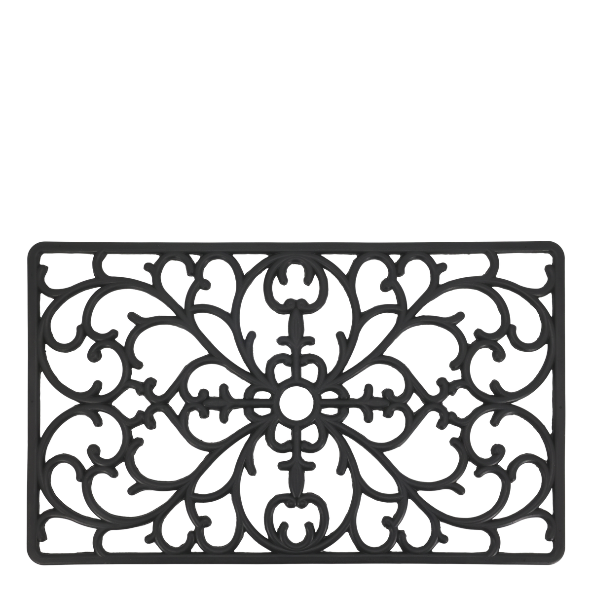 Fußmatte filigran in Schwarz, 75 cm lang, 45 cm breit