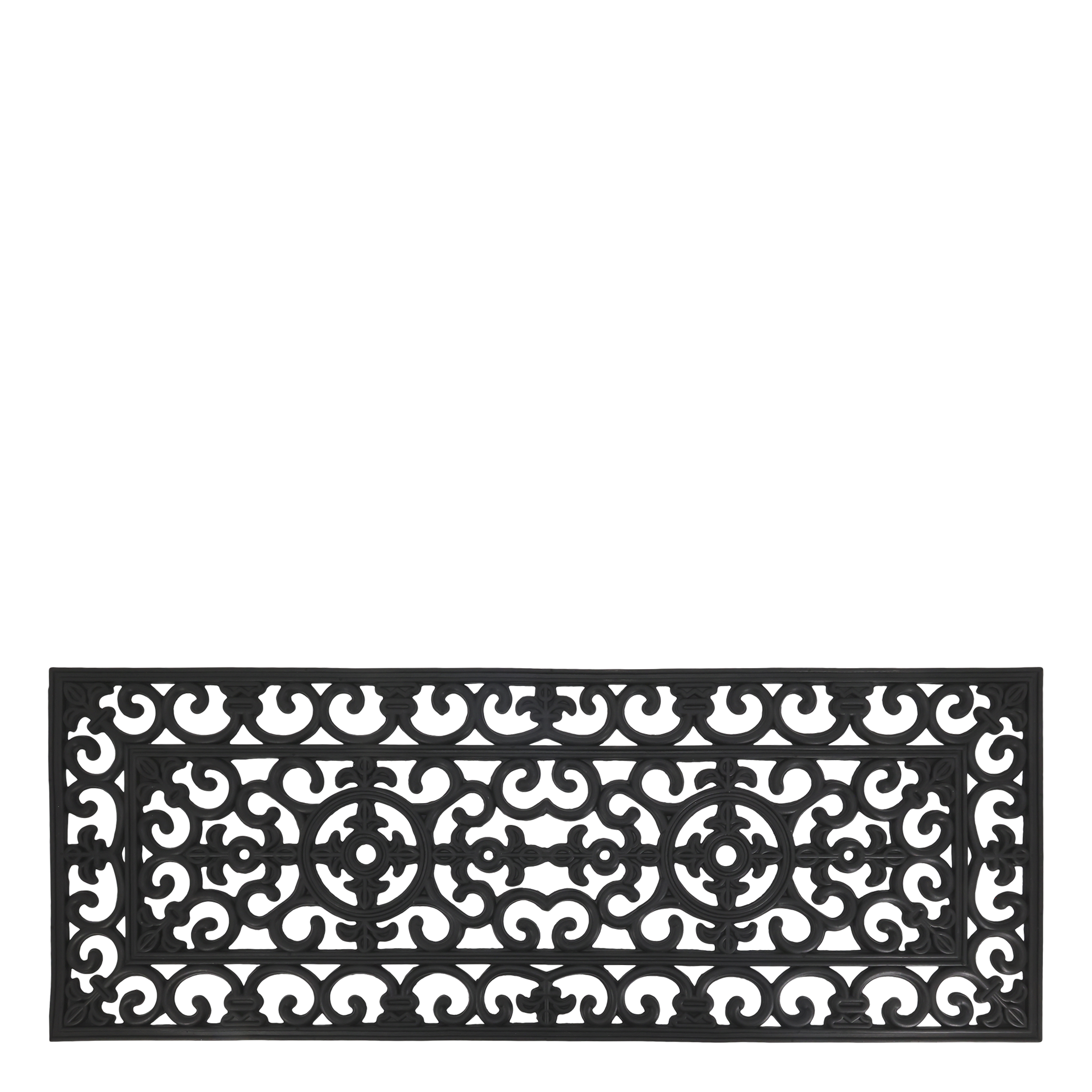 Fußmatte filigran aus Gummi, 120 cm lang, schwarz