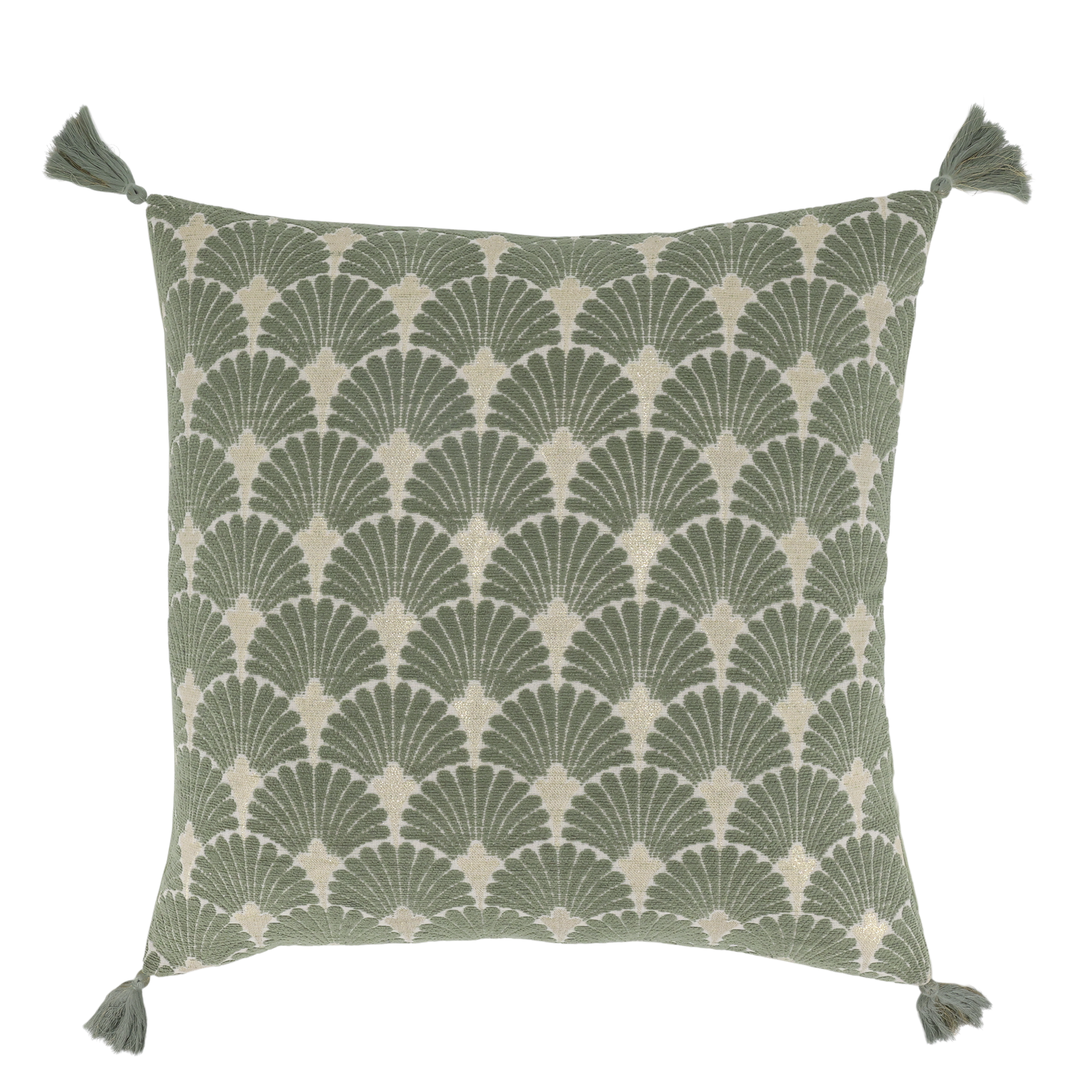 Aix Pillowcase w. tassels & gold details L50/W50 cm verte