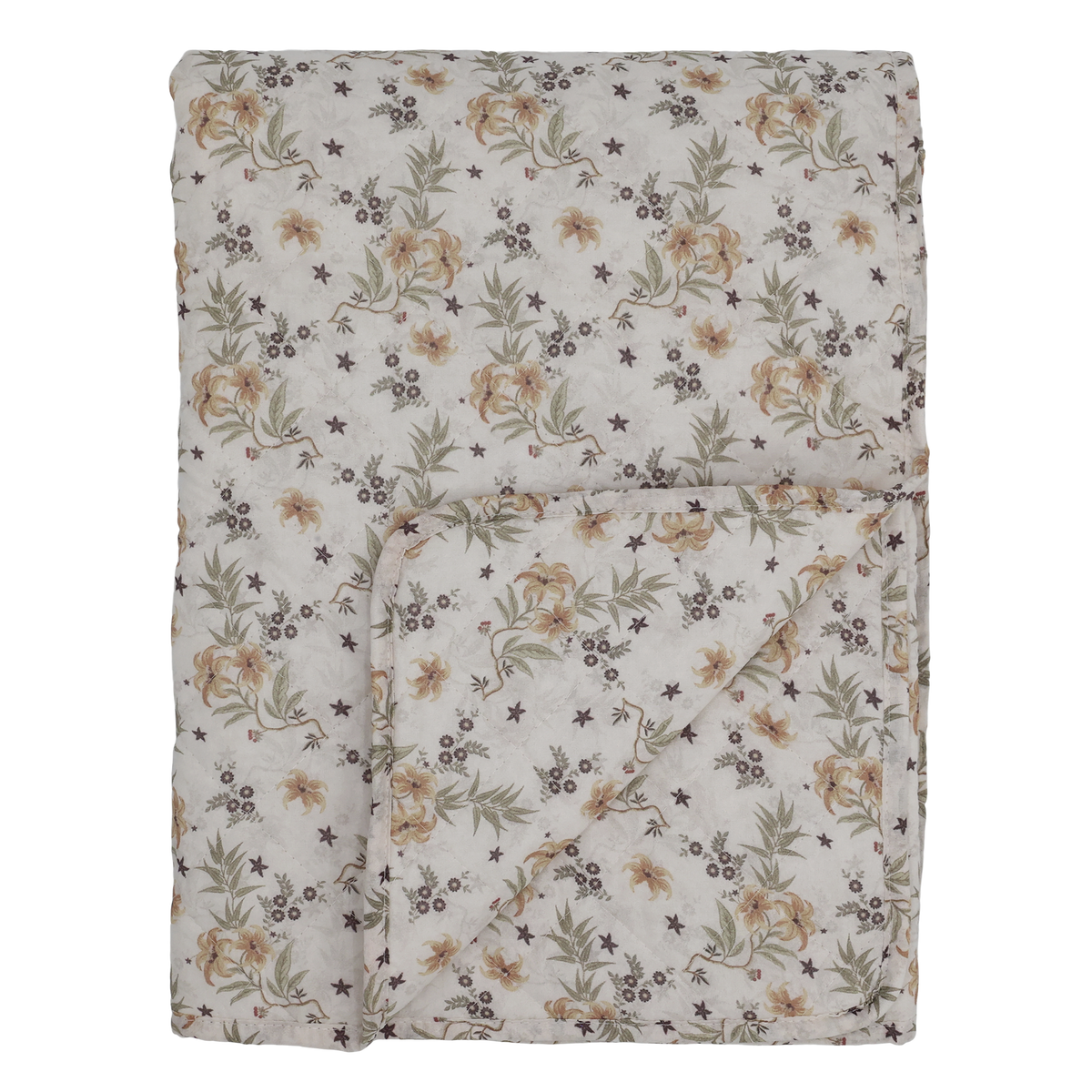 Baumwoll-Quilt Aix mit Blumenmuster, 180x130 cm