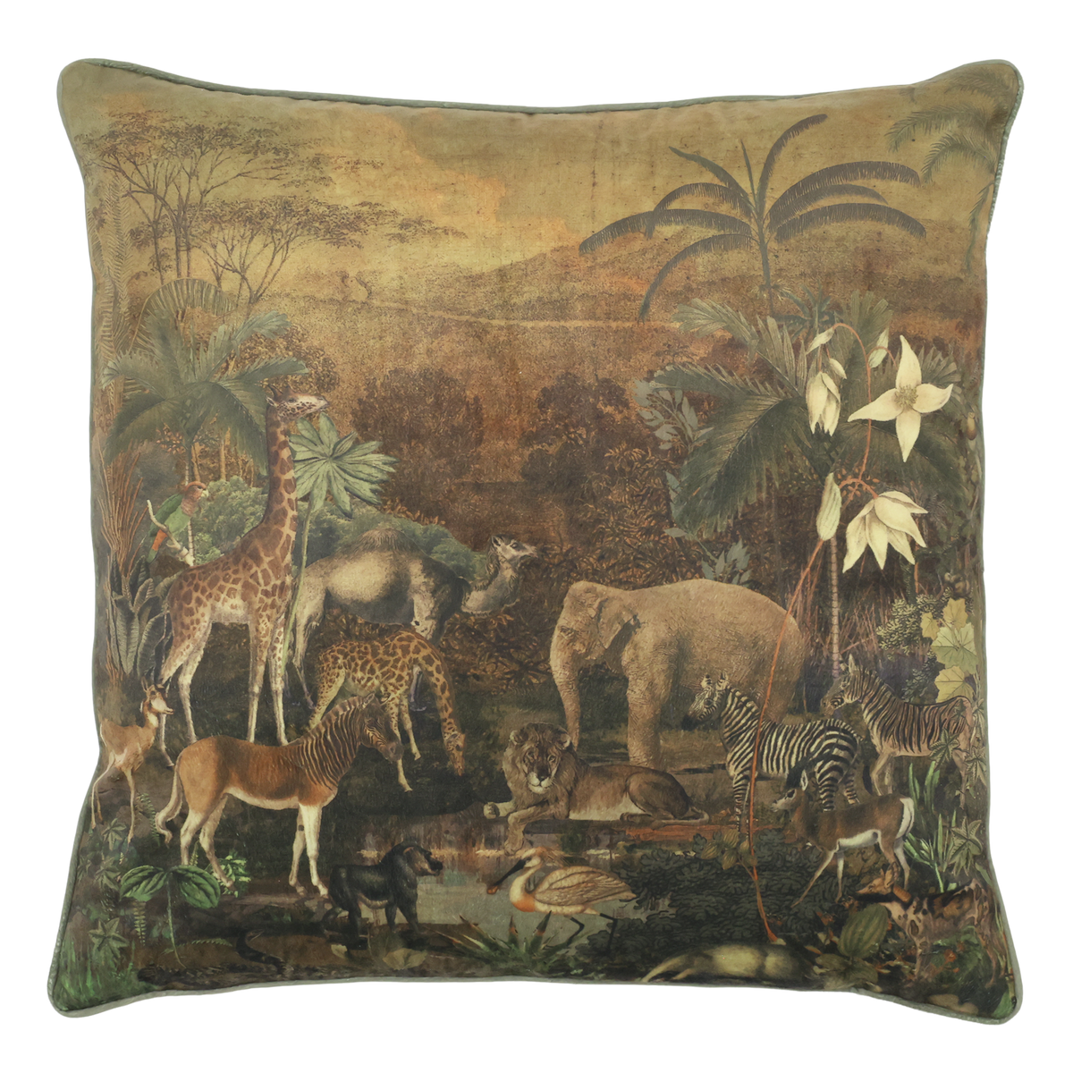 Kissenbezug 50x50 cm mit Tierdruck, mehrfarbig