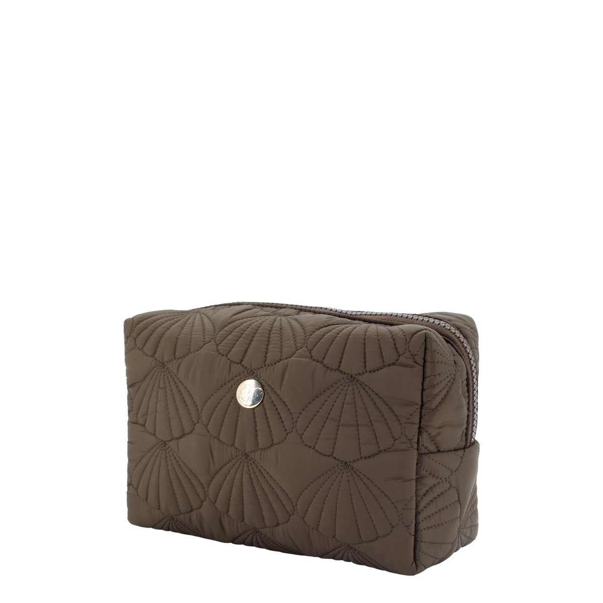 Kulturtasche mit Muschelmuster, coffee, 20 cm