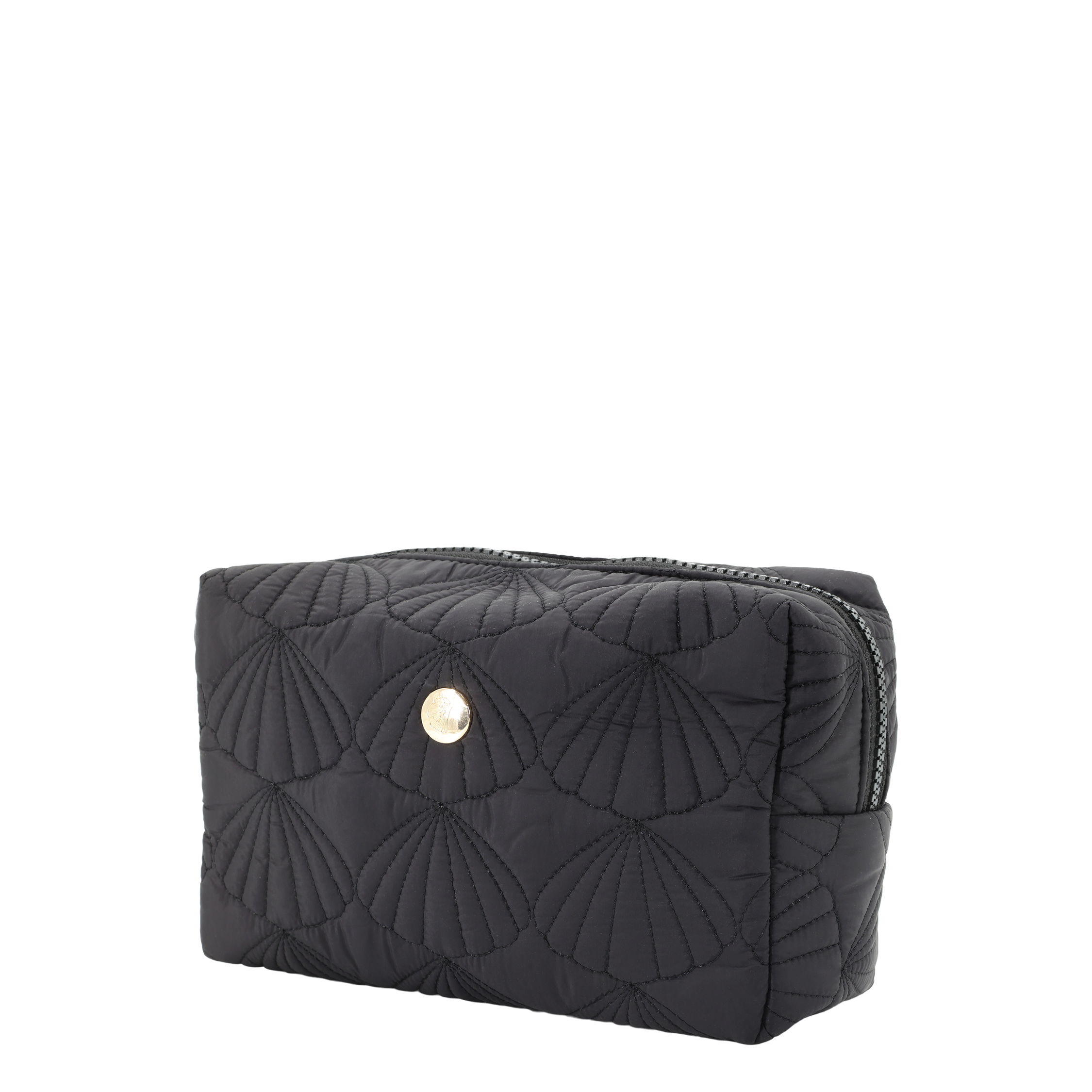 Kulturtasche mit Muschelmuster, schwarz, 20 cm