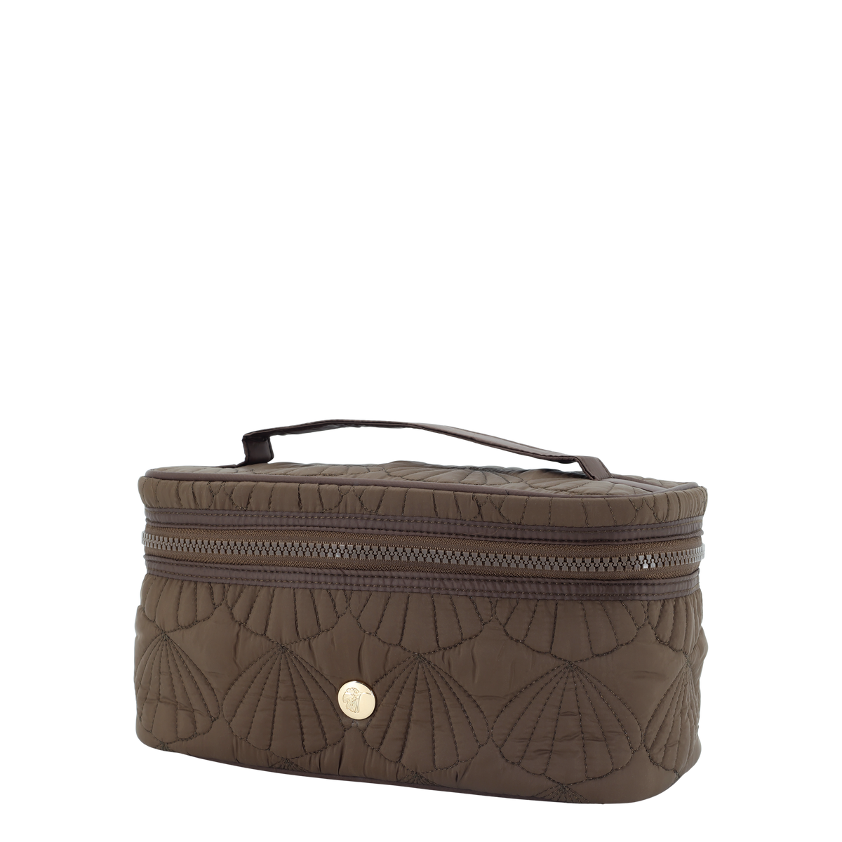 Kulturtasche mit Muschelmuster, coffee, 24 cm