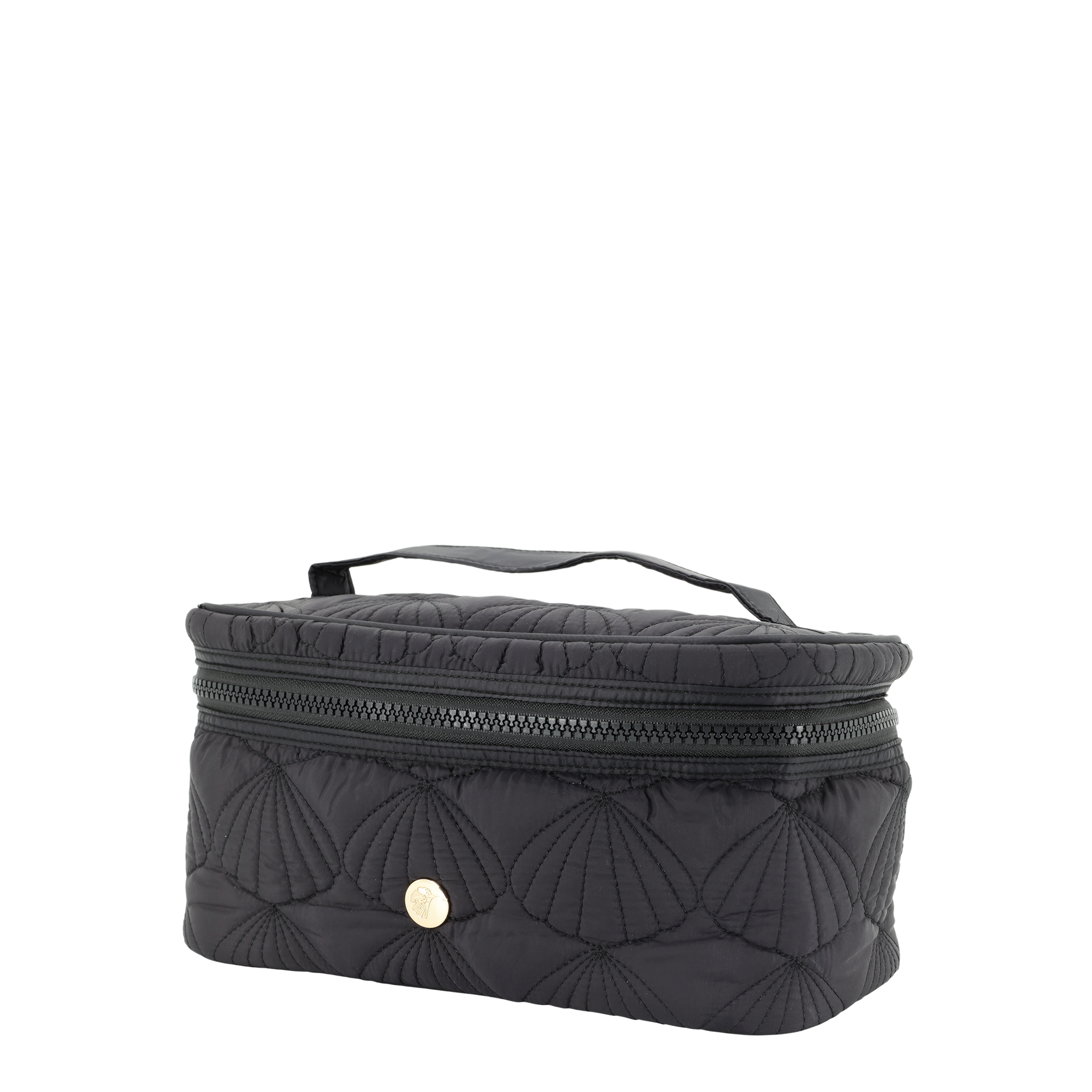 Kulturtasche mit Muschelmuster, schwarz, 24 cm lang