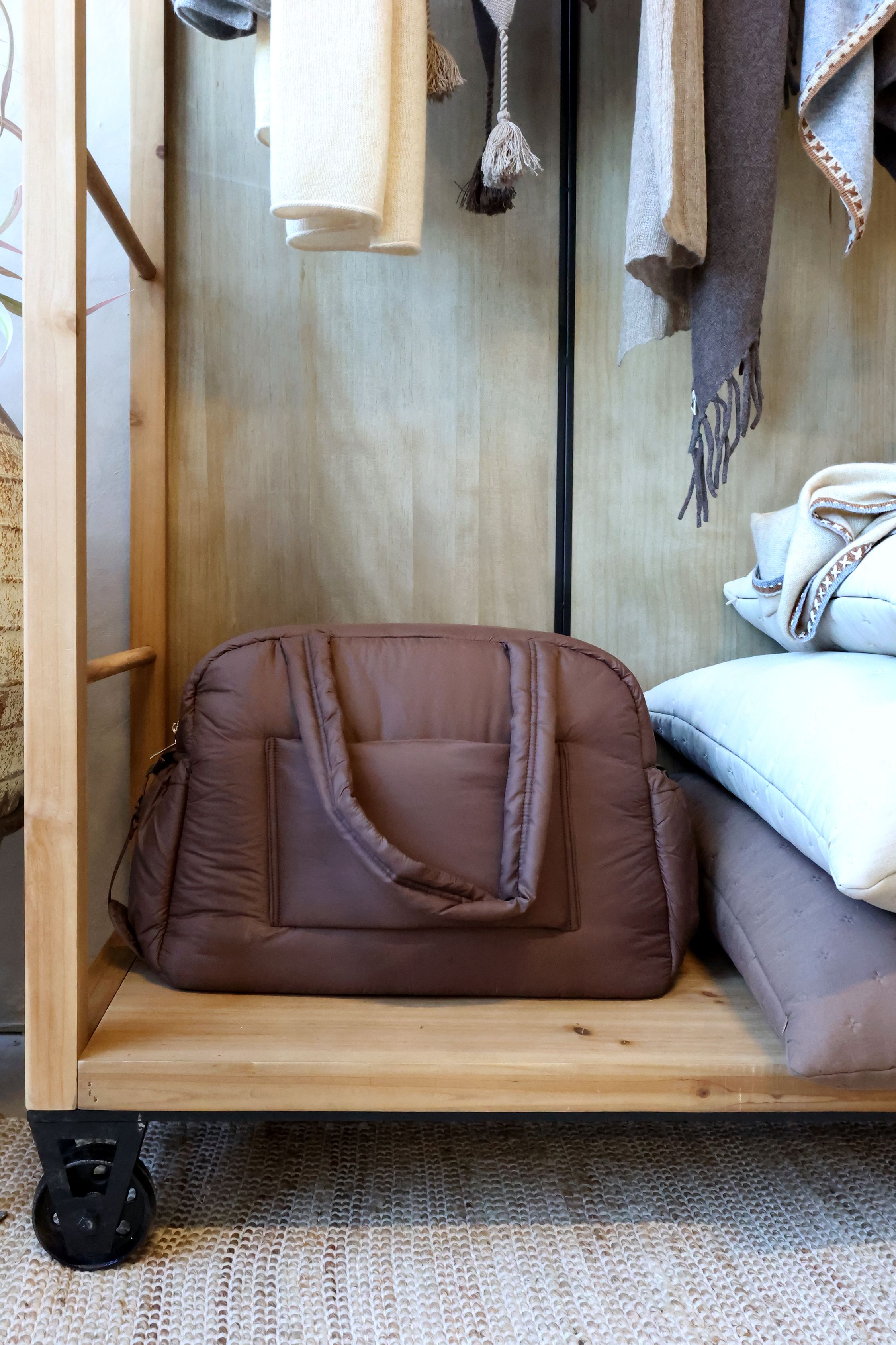 Shopper Tasche wattiert in Coffee