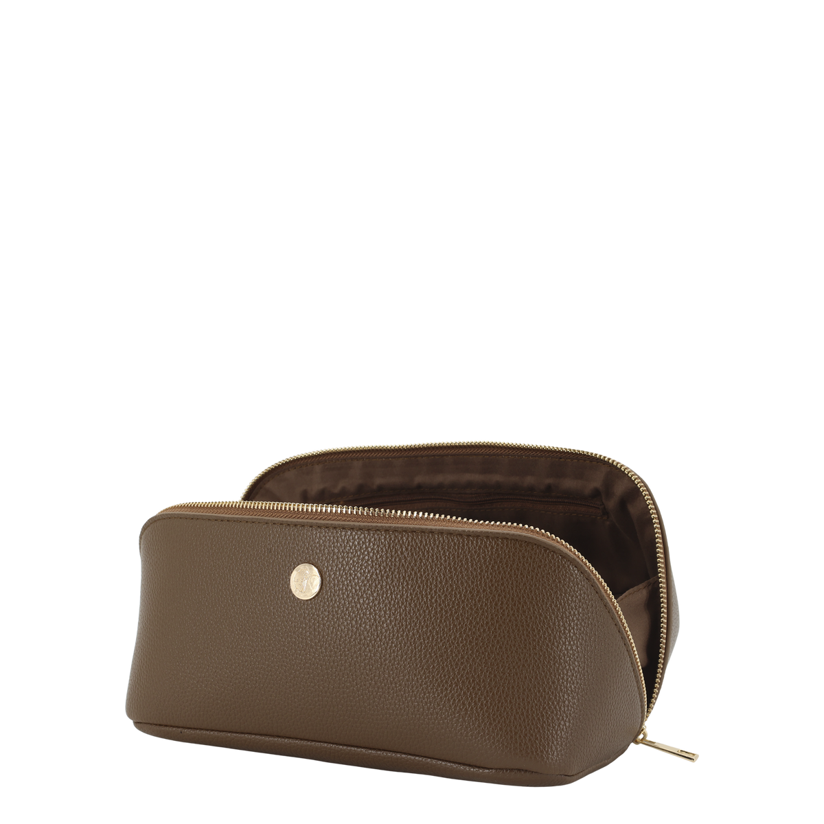 Kulturtasche coffee mit 2 Fächern und 4 Taschen