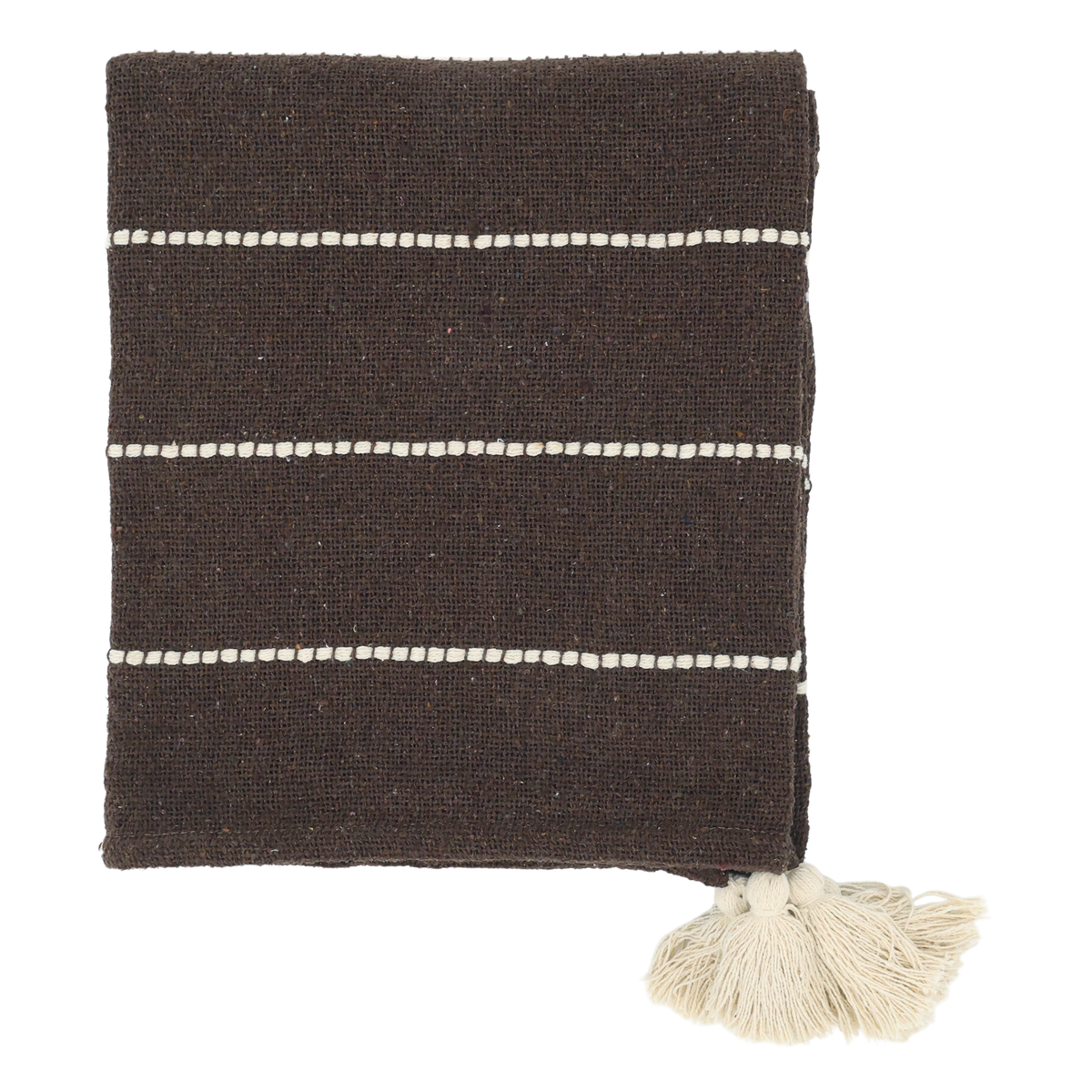 Baumwoll-Plaid Aix in Coffee – 150 x 130 cm