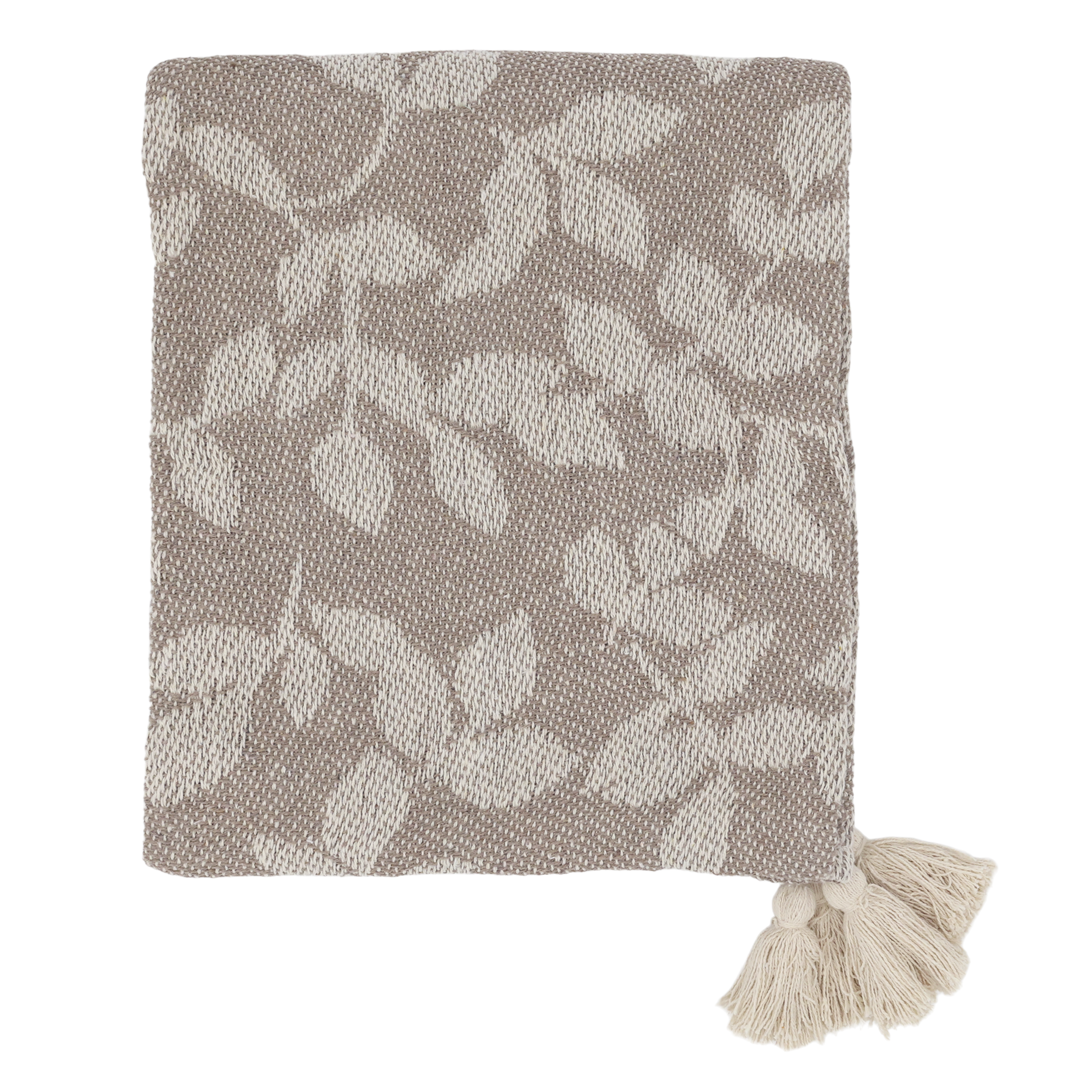 Plaid Decke Aix in Latte und Creme, 150x130 cm