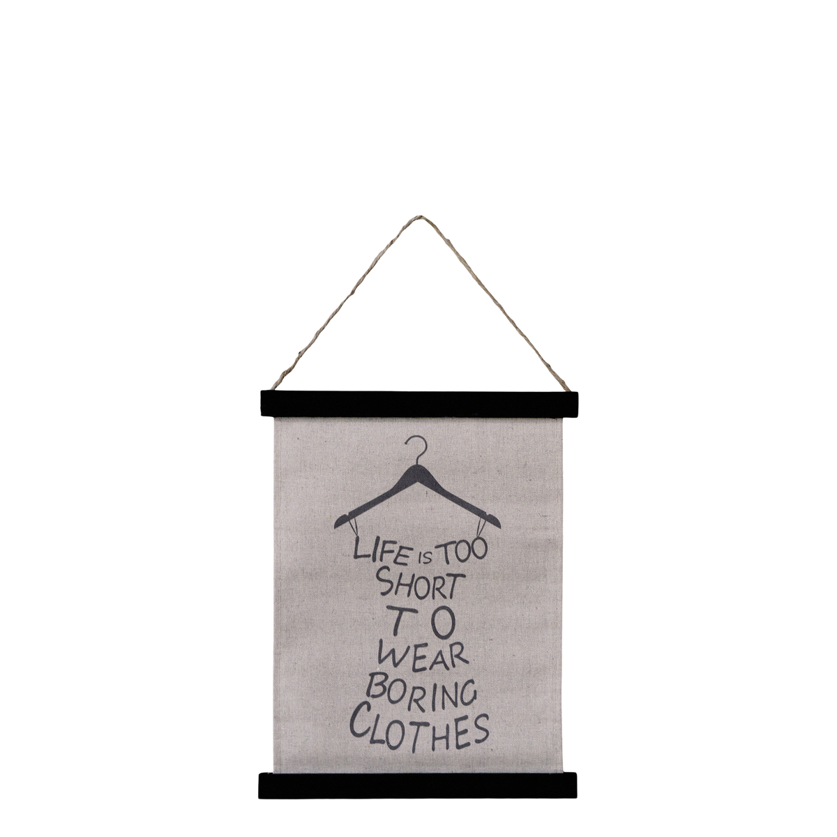 Leinwandbild mit Spruch, 29 cm hoch, antique schwarz
