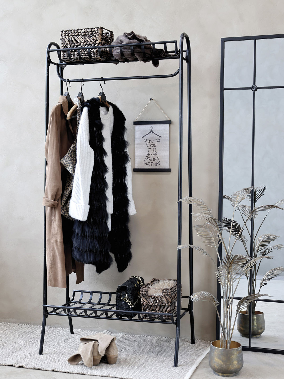 Leinwandbild mit Spruch, 29 cm hoch, antique schwarz