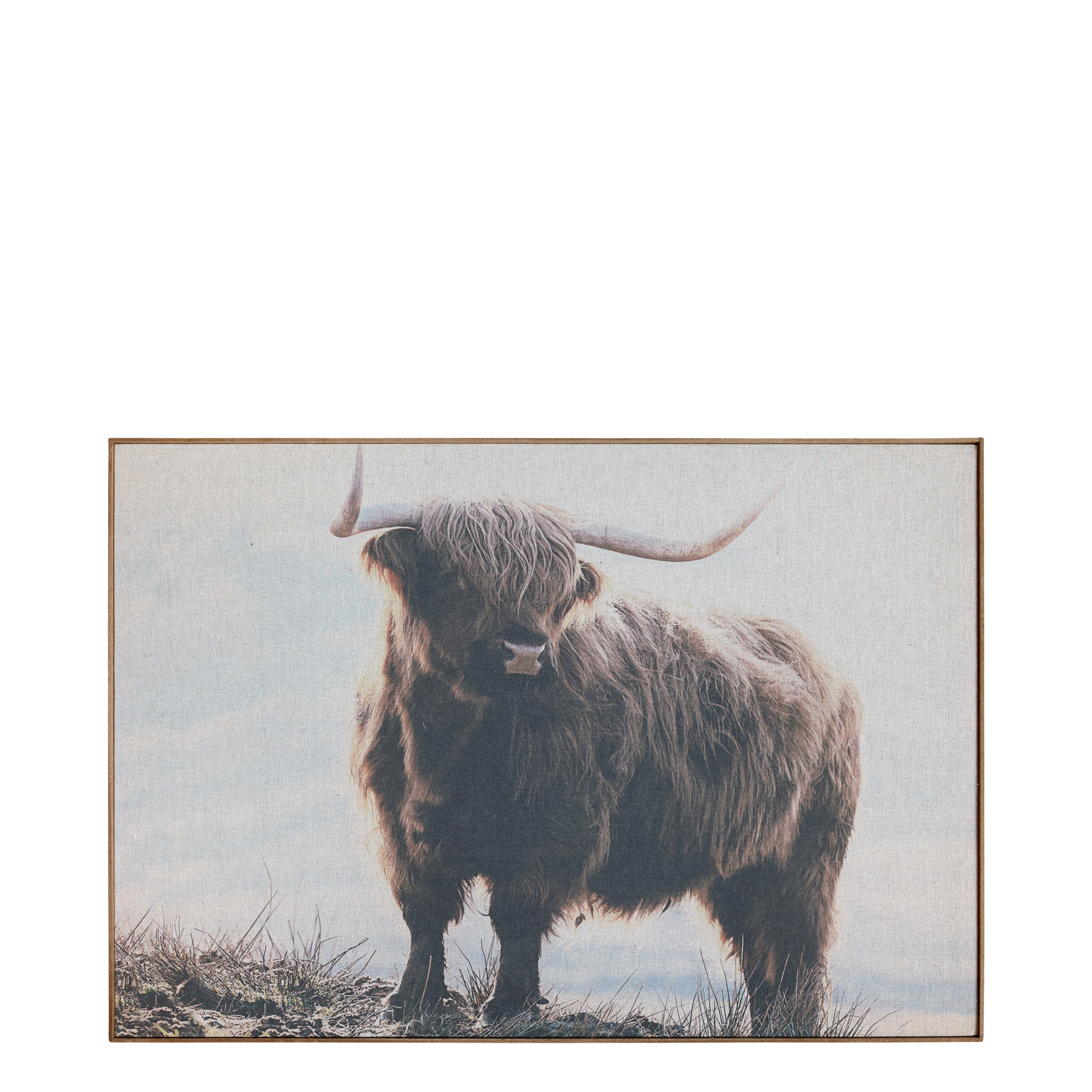 Bilderrahmen mit Stier und Naturrahmen 53x77 cm