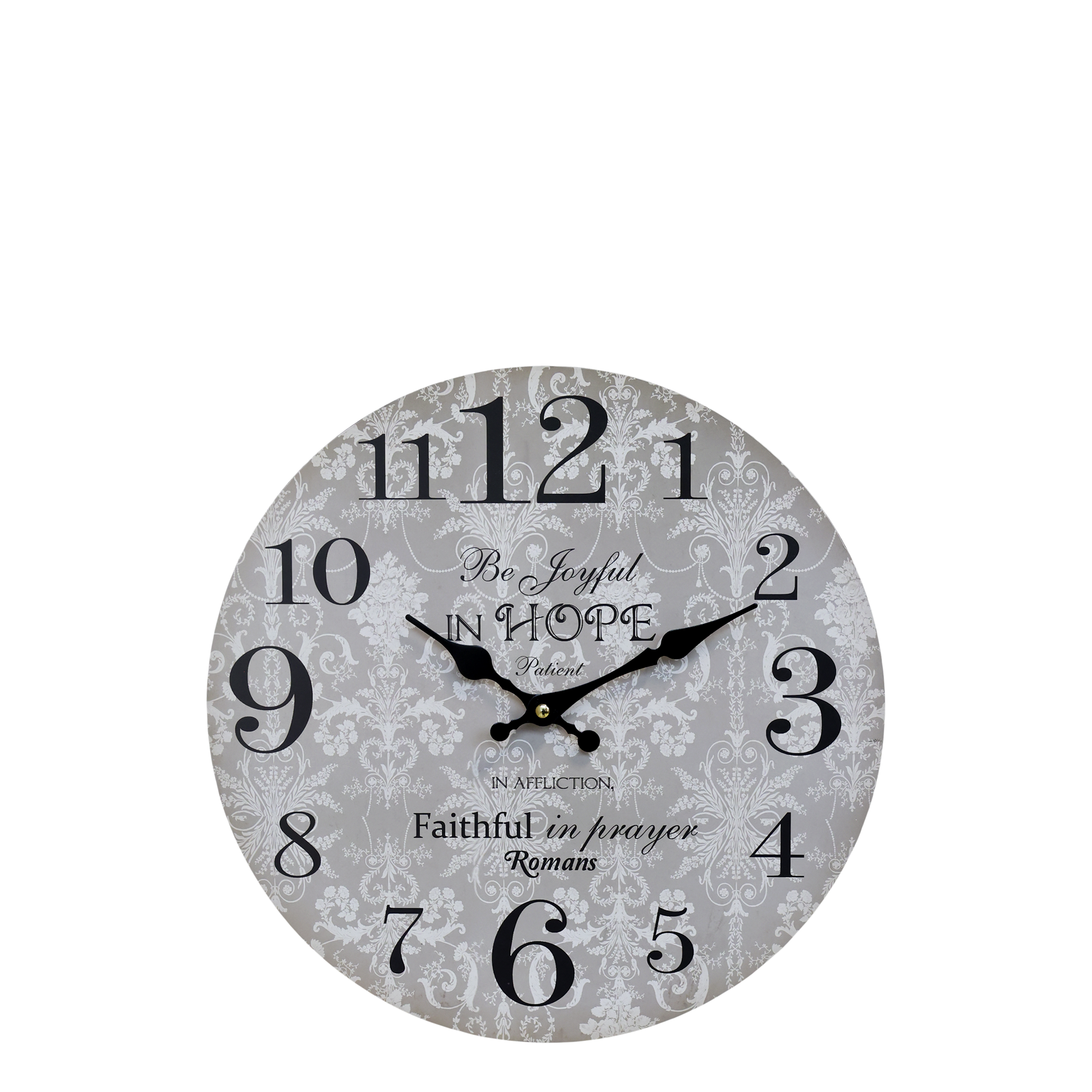Wanduhr Holz 34 cm Französisch Grau