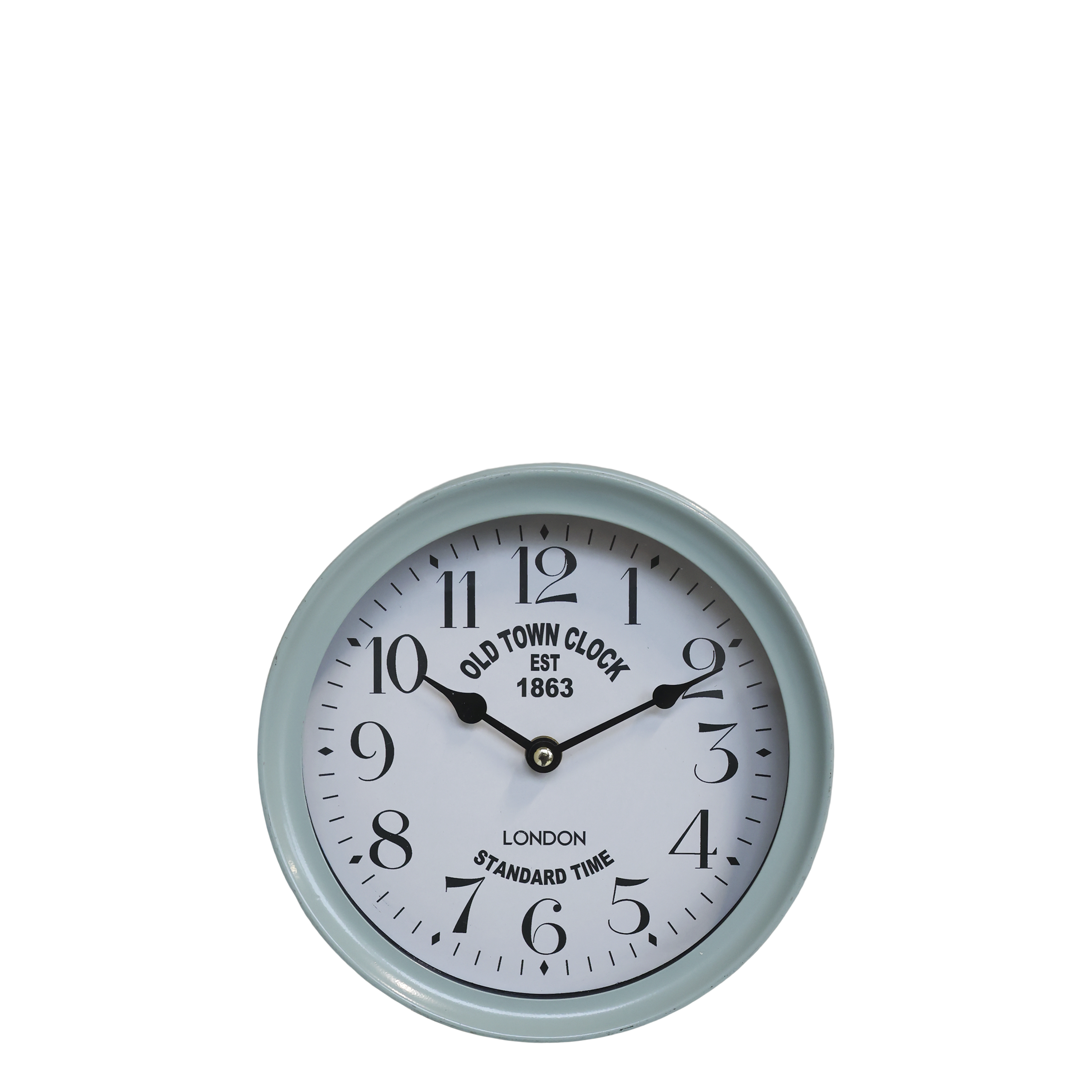 Wanduhr aus Eisen und Glas, 22,5 cm Durchmesser