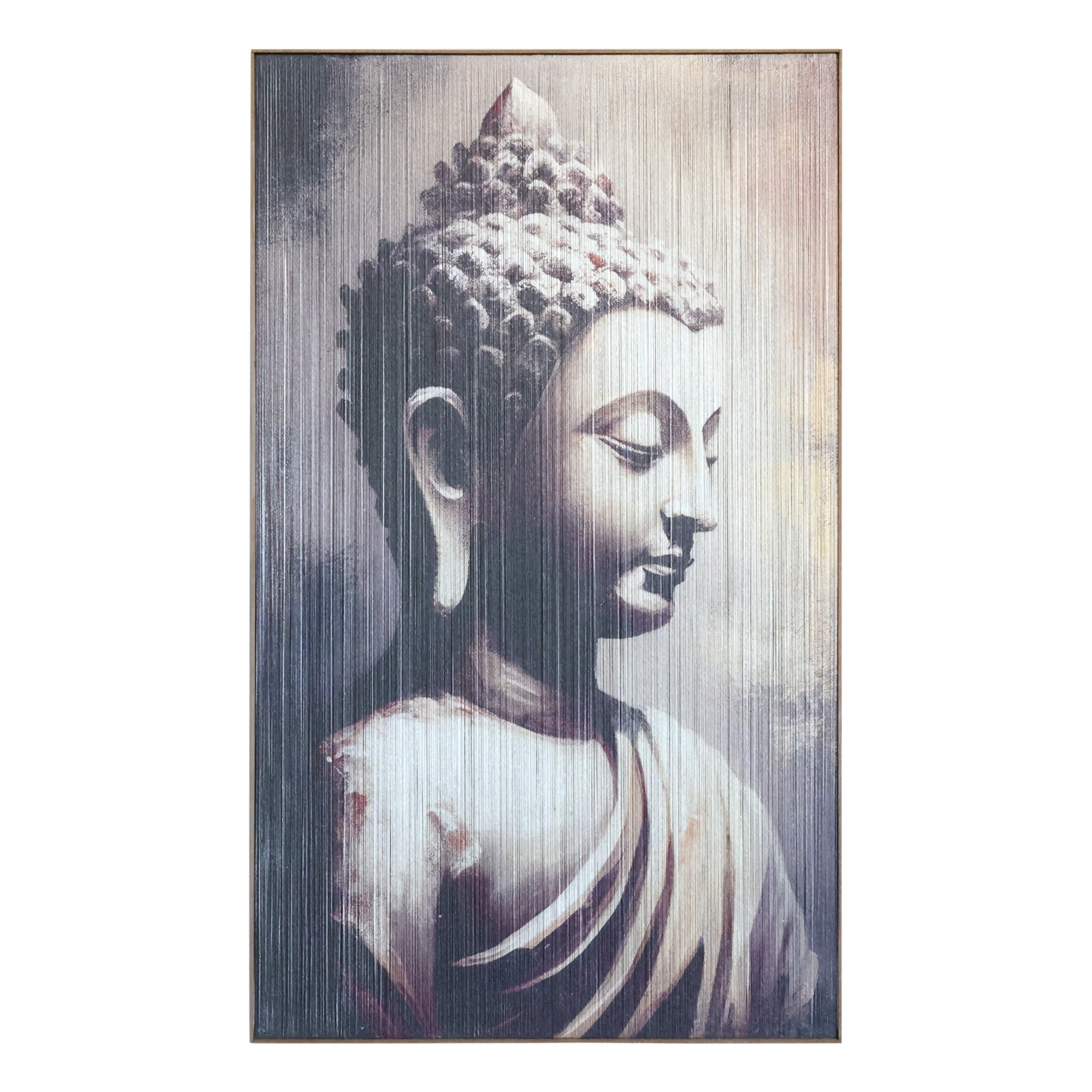 Bilderrahmen mit Buddha-Motiv, Naturrahmen 70x120 cm