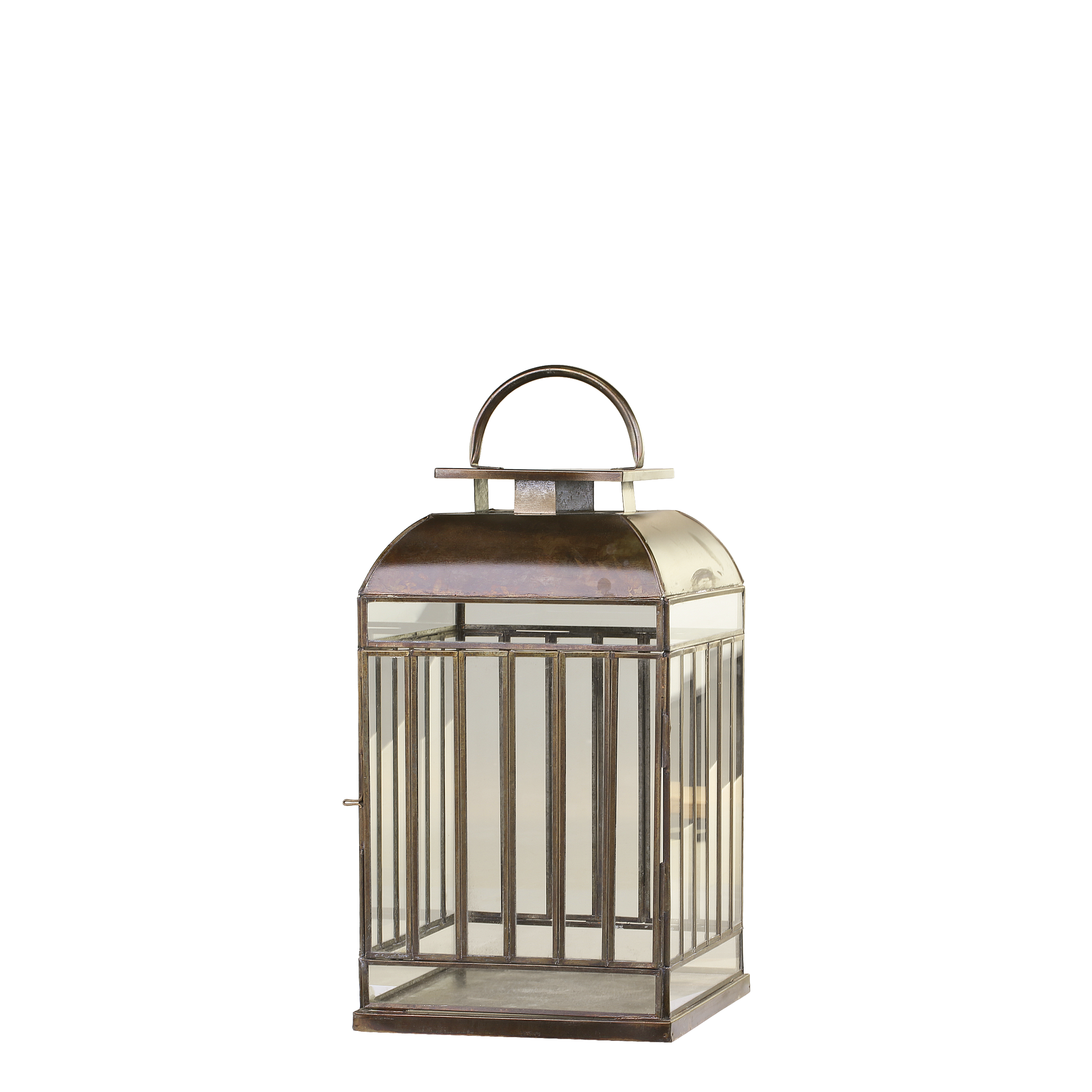 Lantern H43/L21/W21 cm antique brass