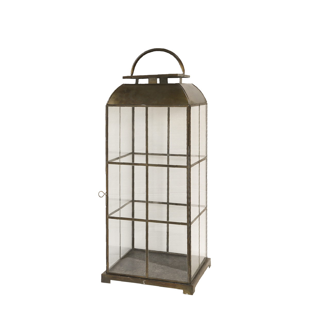 Laterne mit Gitter antique Messing 64 cm hoch