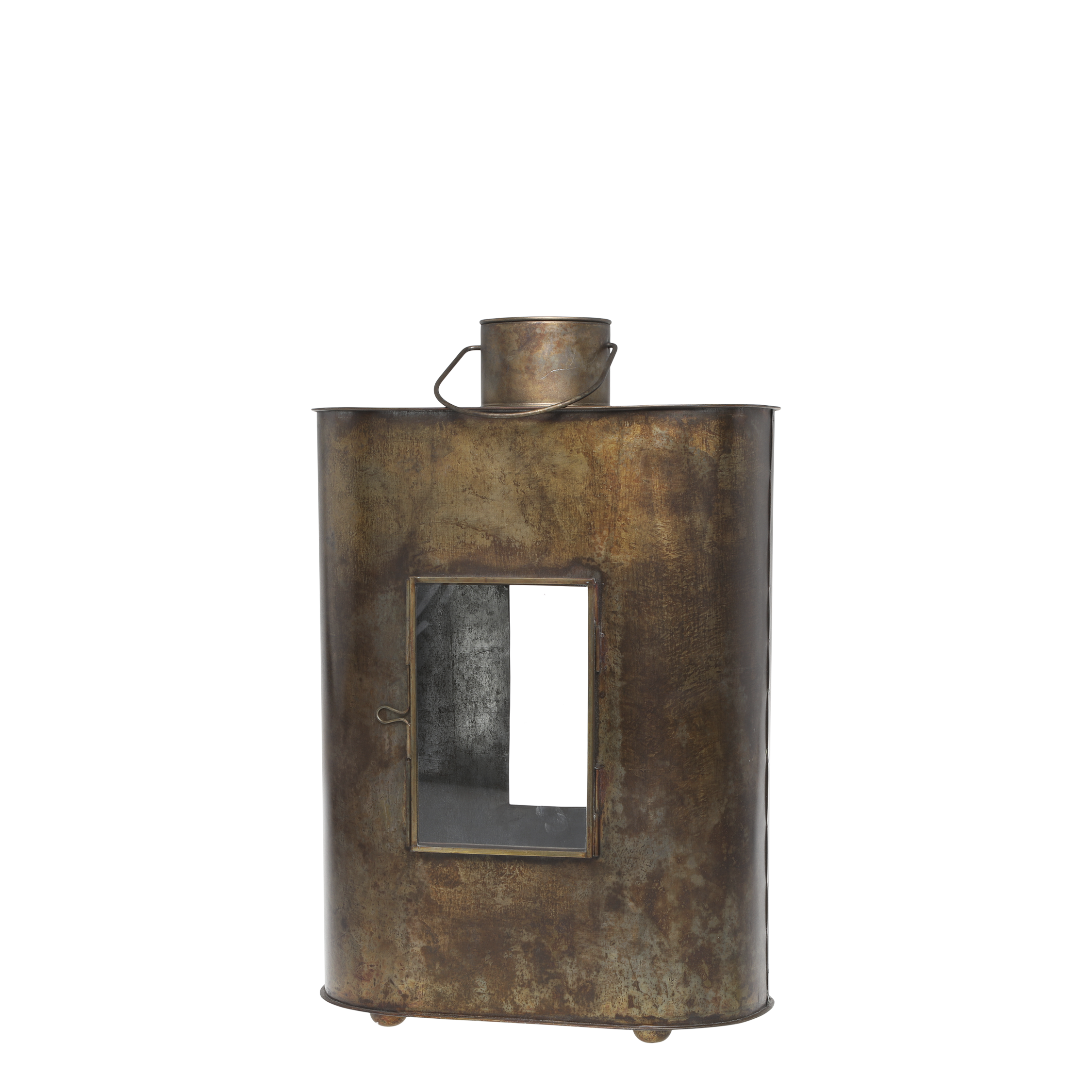 Lantern H41/L28/W15 cm antique brass