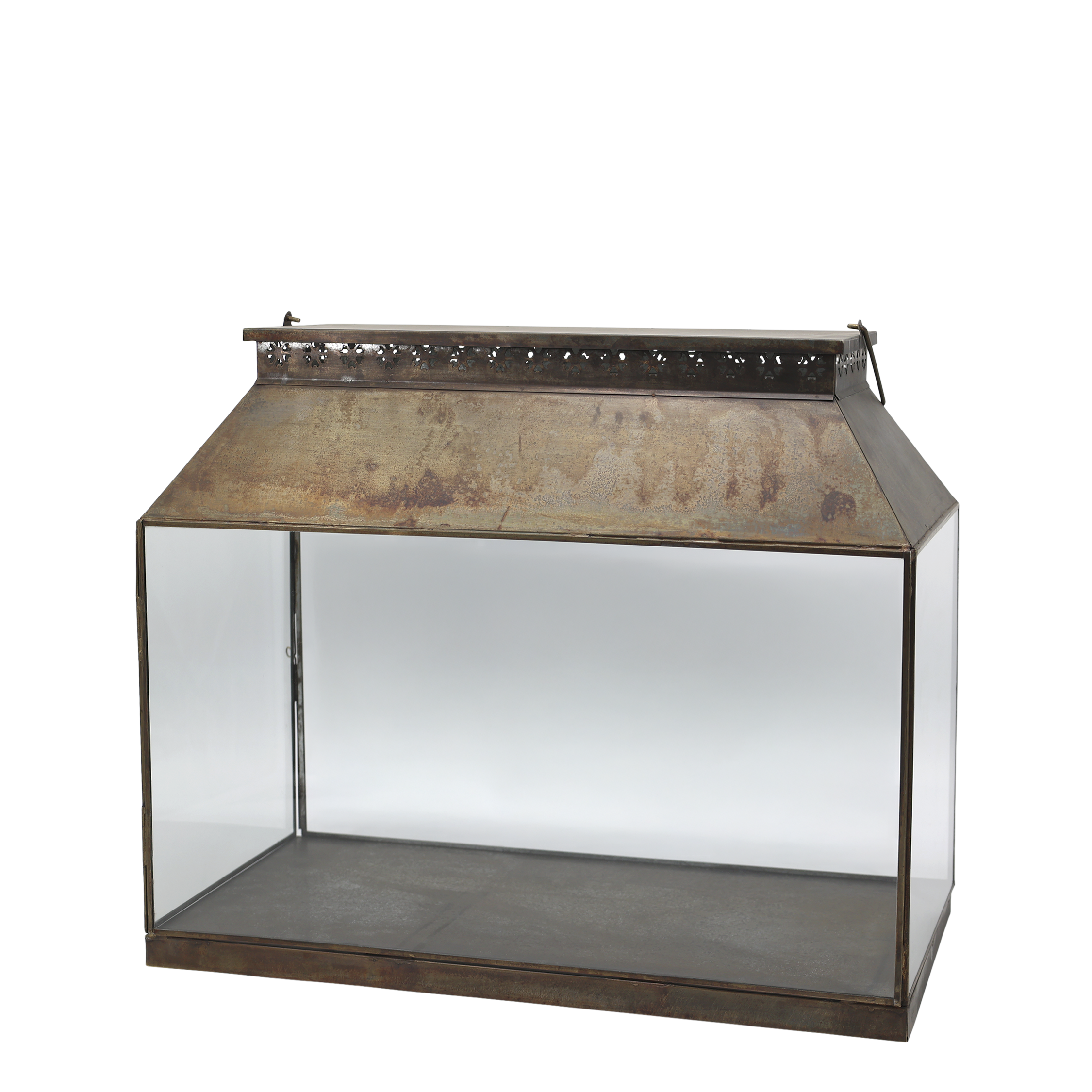Lantern w. pattern H50/L60/W30 cm antique brass
