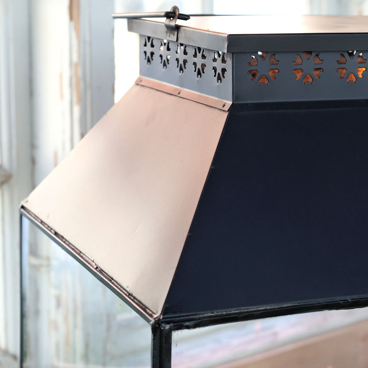 Laternen für Kerzen mit Muster, antique schwarz