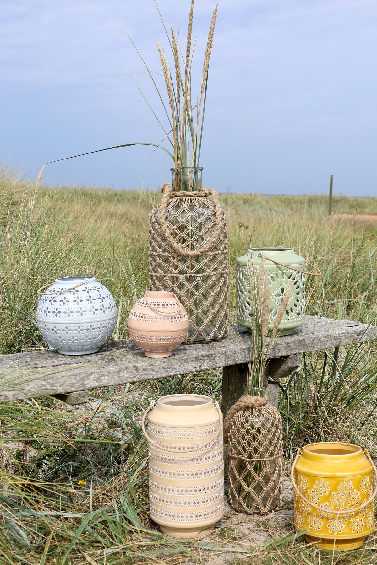 Windlicht mit Muster – Eisen, 24 cm hoch