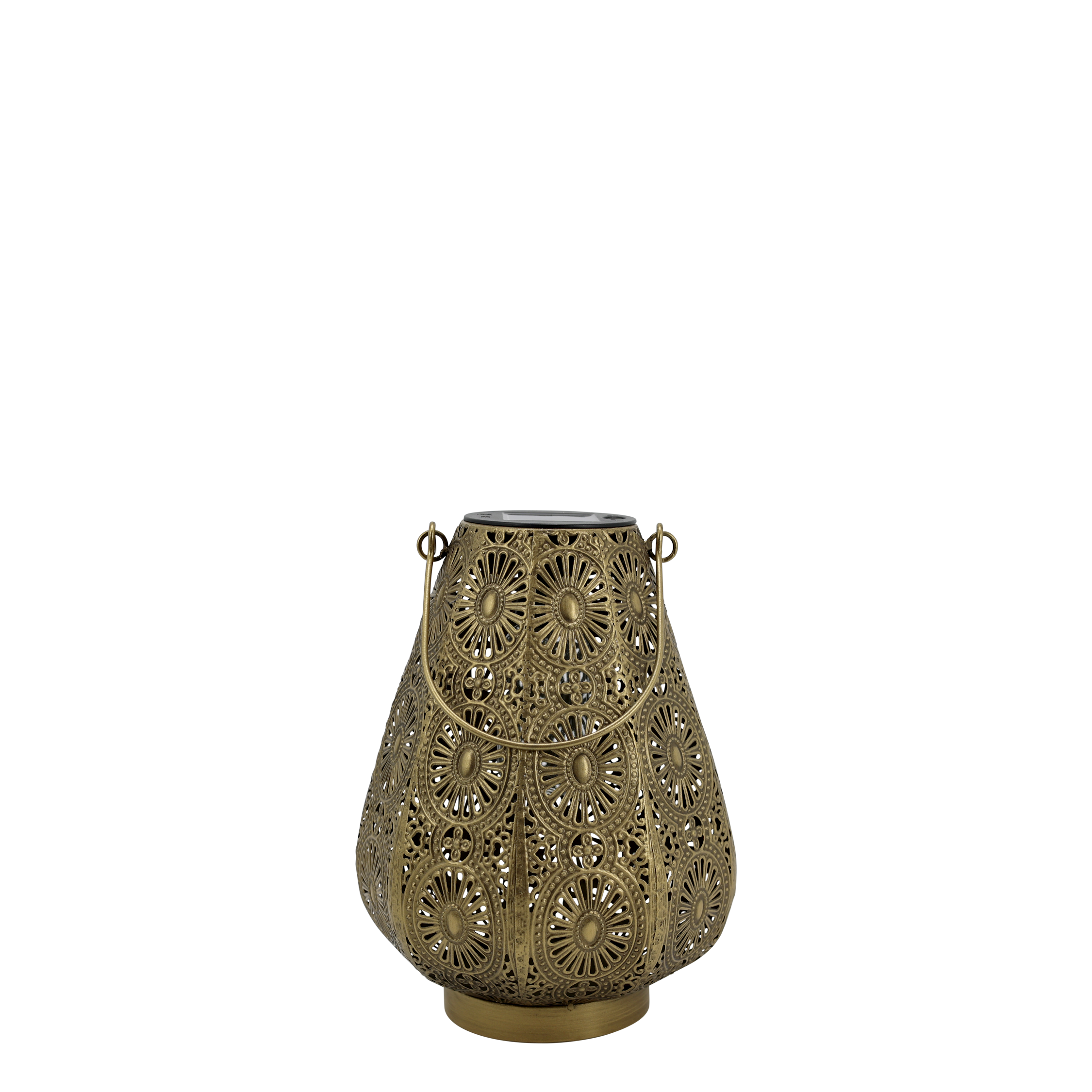 Solar Lantern LED bulb H25/D19.5 cm antique brass