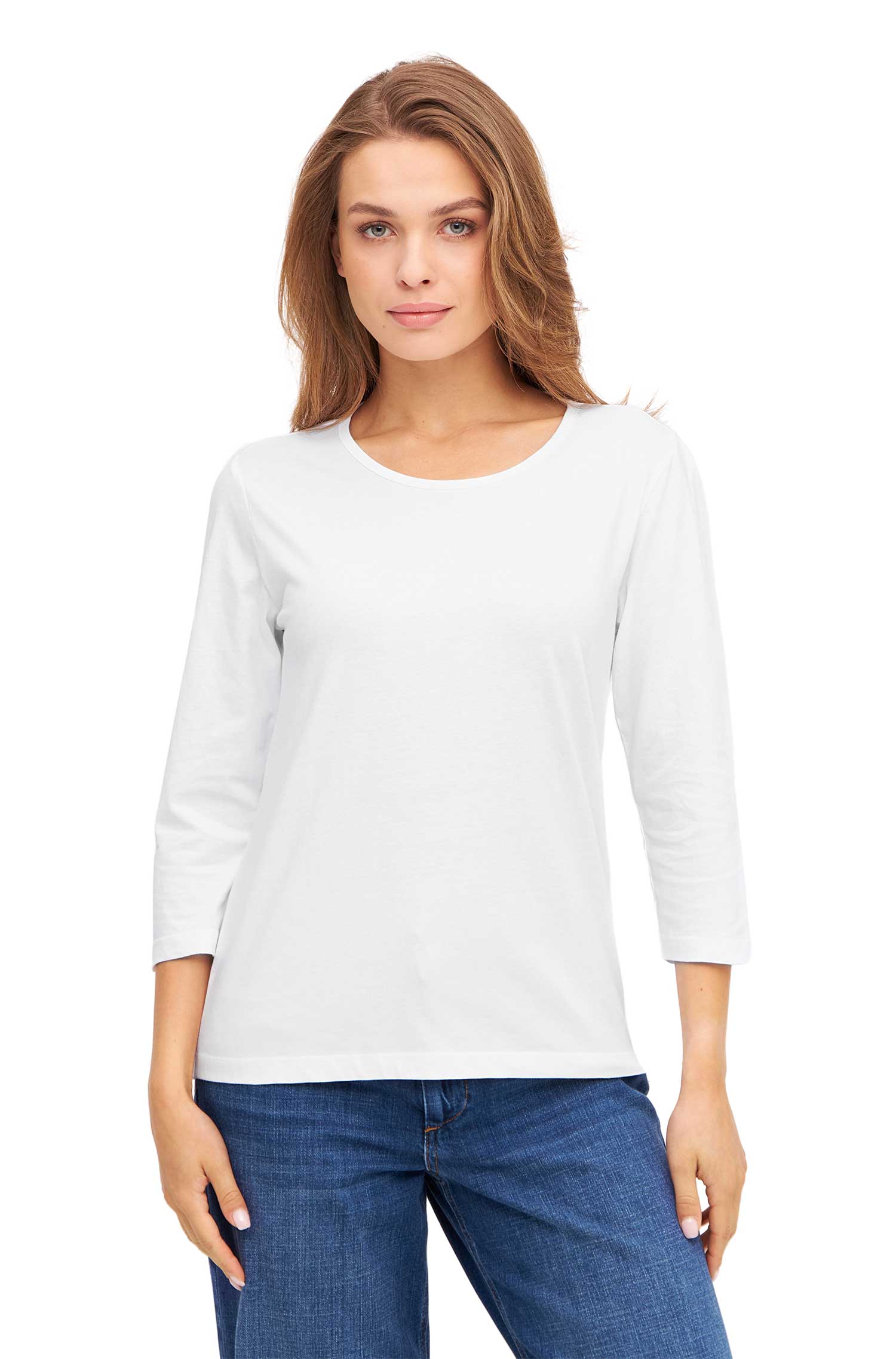 3/4-Arm T-SHIRT aus Bio-Pima-Baumwolle