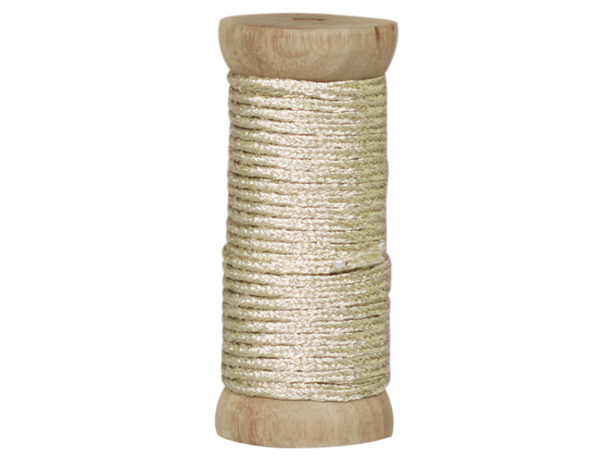 Ribbon braided L10 m on wooden spool antique gold