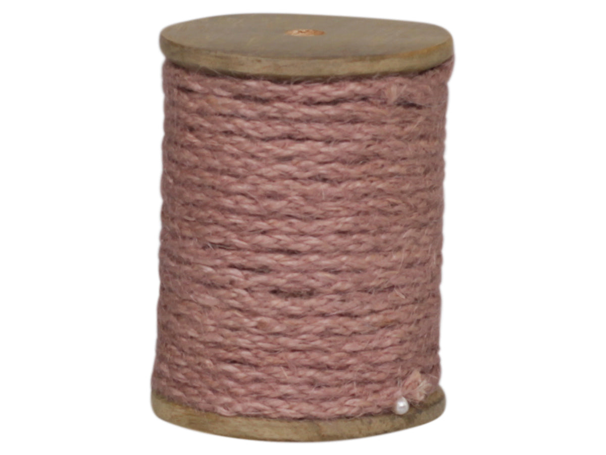 Jute Ribbon on wooden spool L5 m antique rose