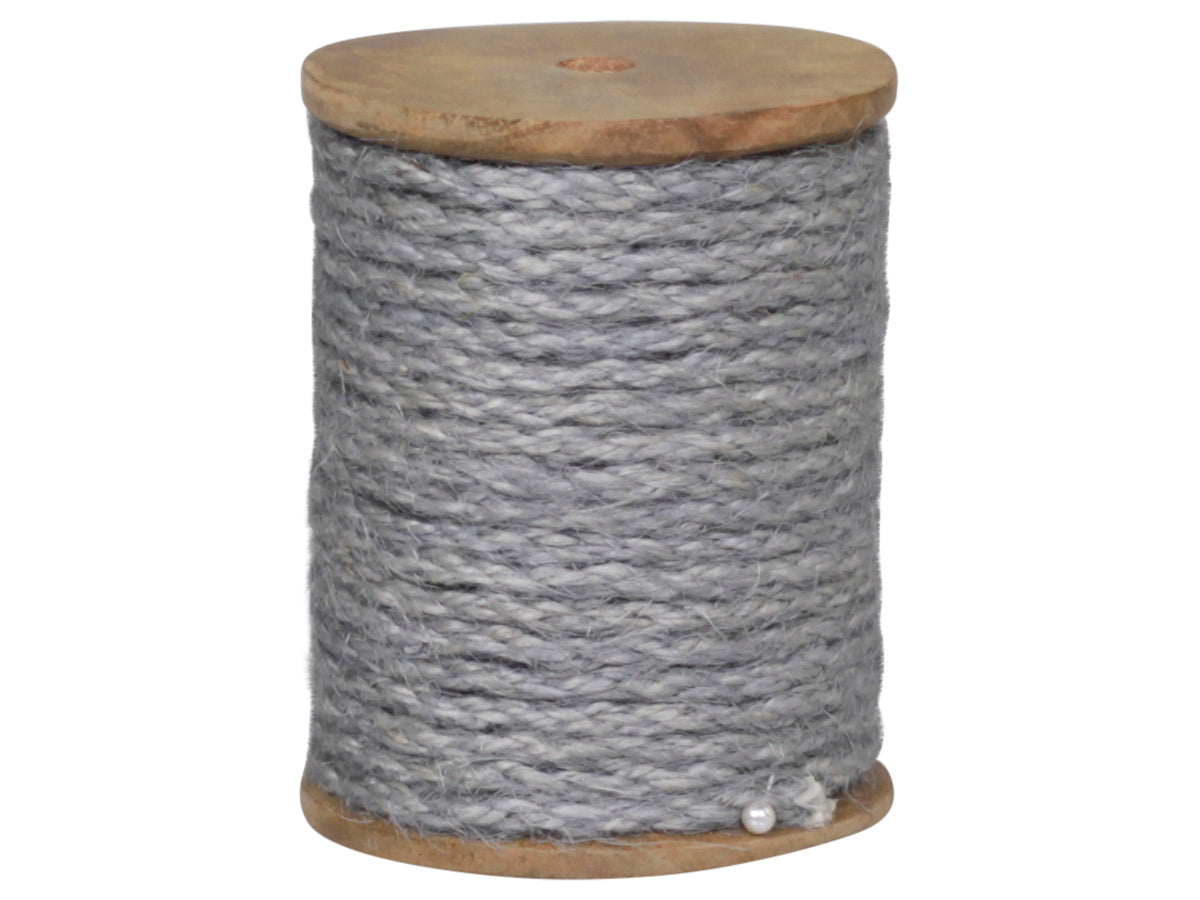 Jute Ribbon on wooden spool L5 m antique grey