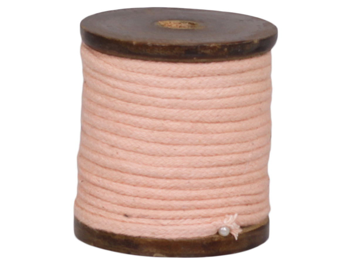Cotton Ribbon on wooden spool L5 m antique rose