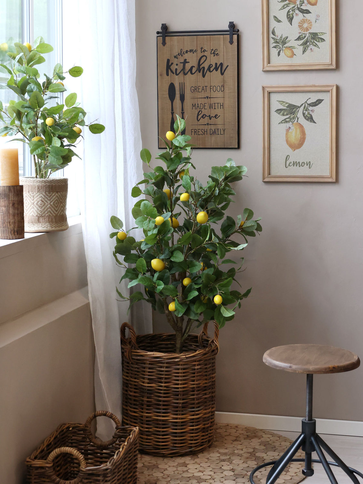 Schild Kitchen aus Tannenholz und Eisen, 38 cm lang