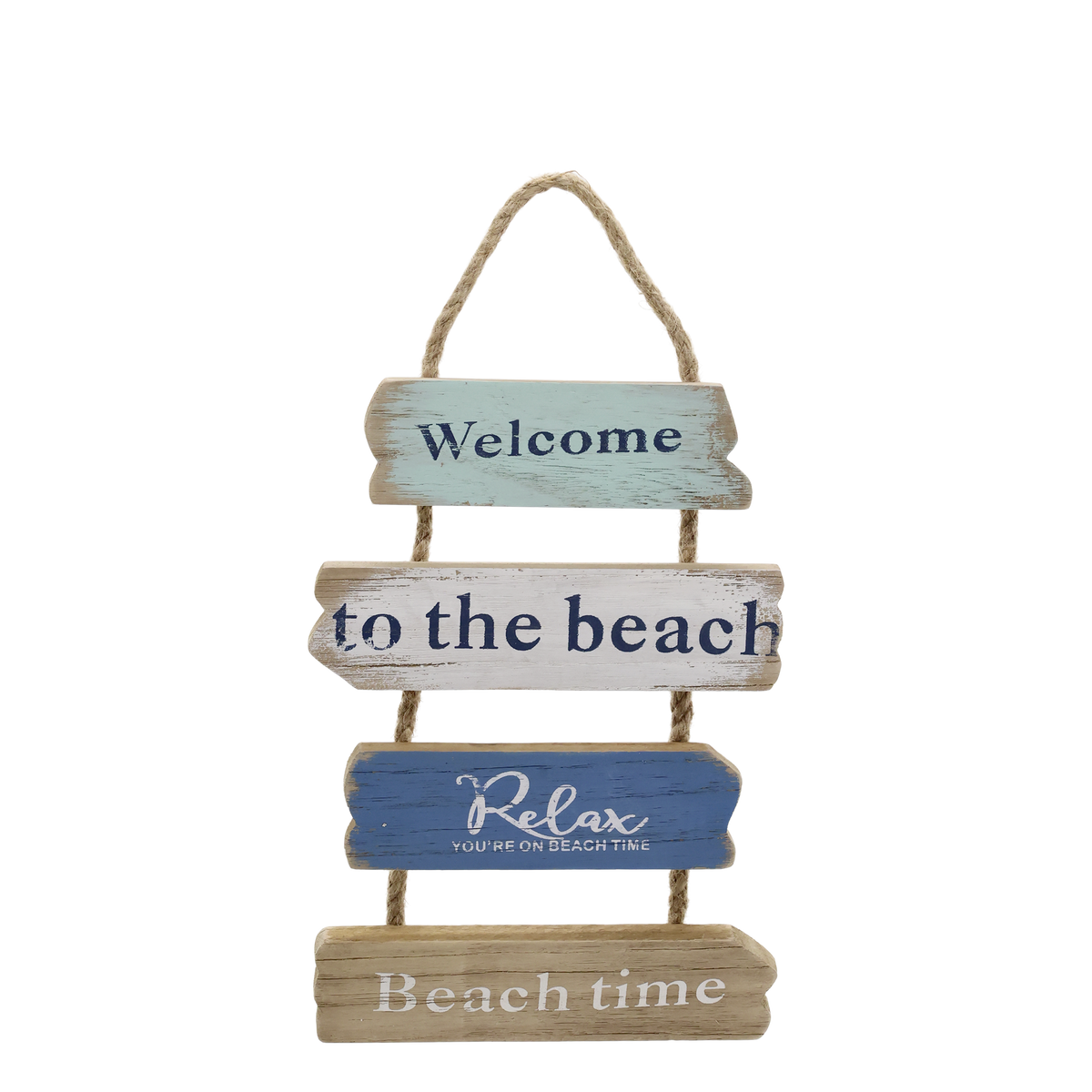 Schild Welcome aus MDF und Hanf, 35 cm hoch