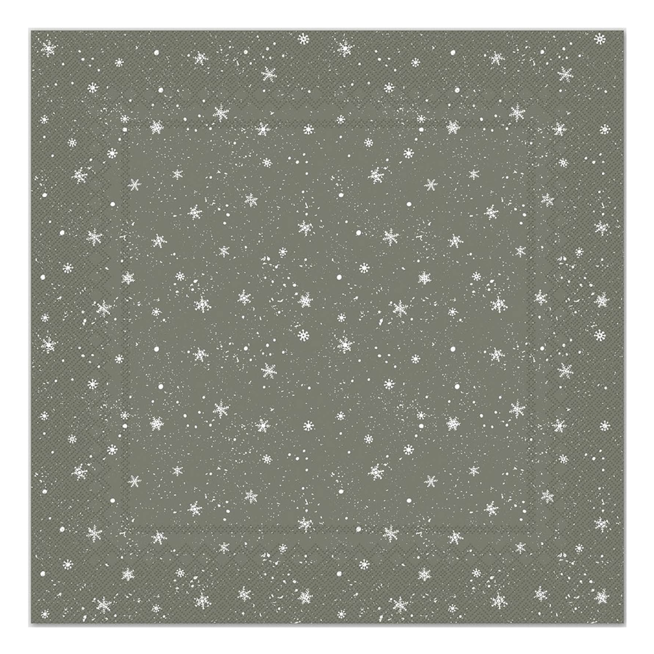 Napkin w. snowflakes L16/W16 cm olive