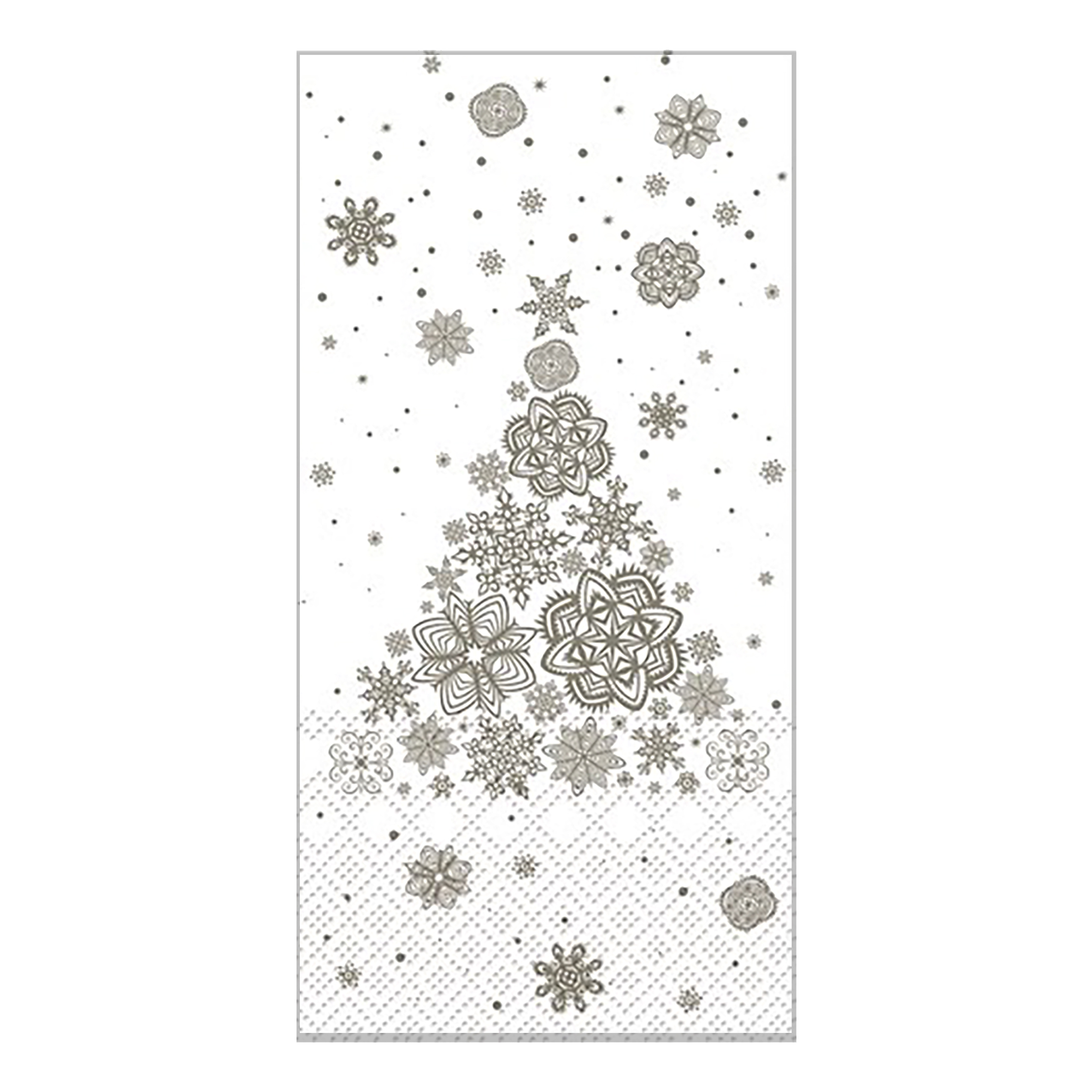 Napkin w. Christmas tree L20/W10 cm white