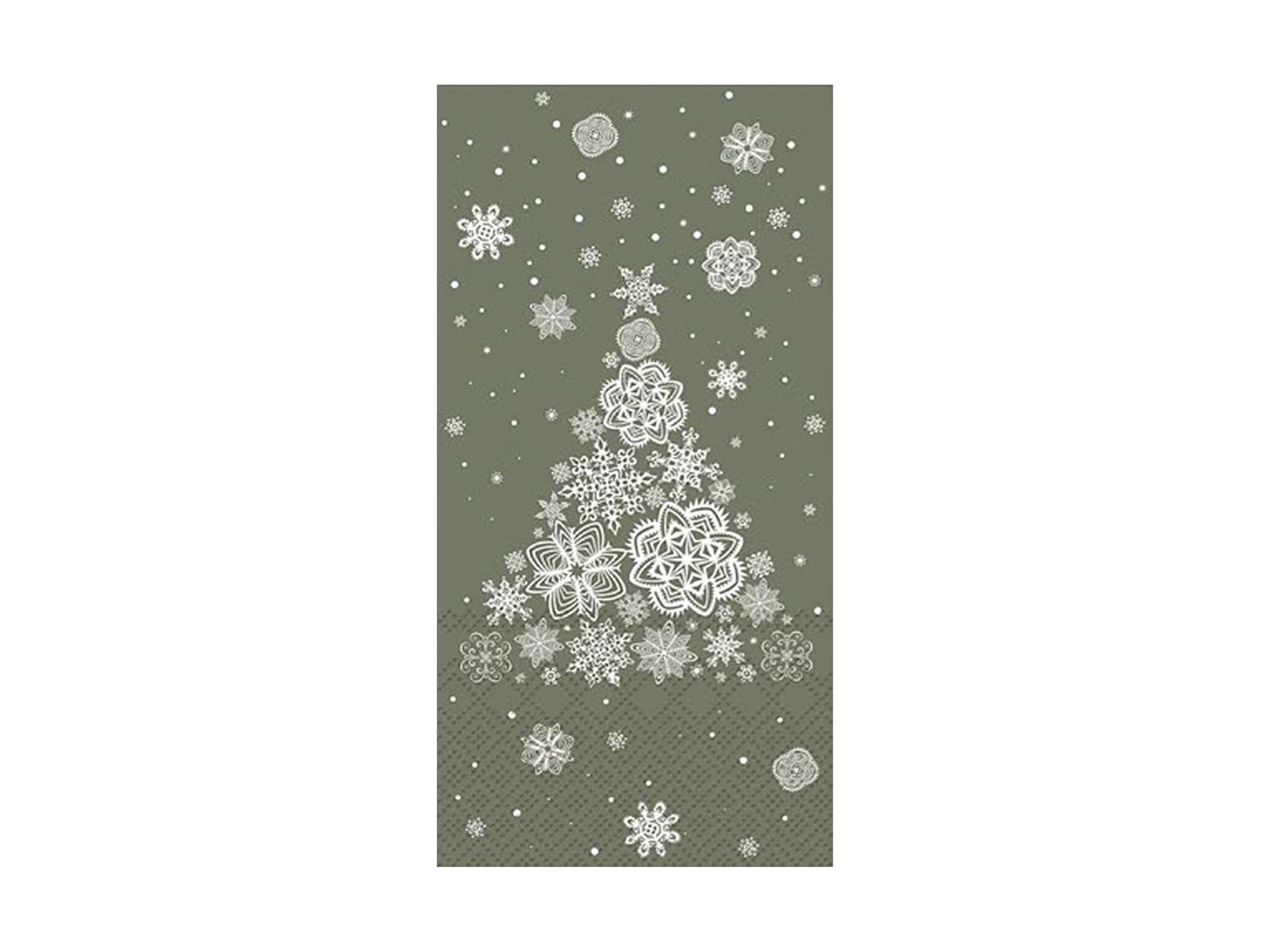 Napkin w. Christmas tree L20/W10 cm olive