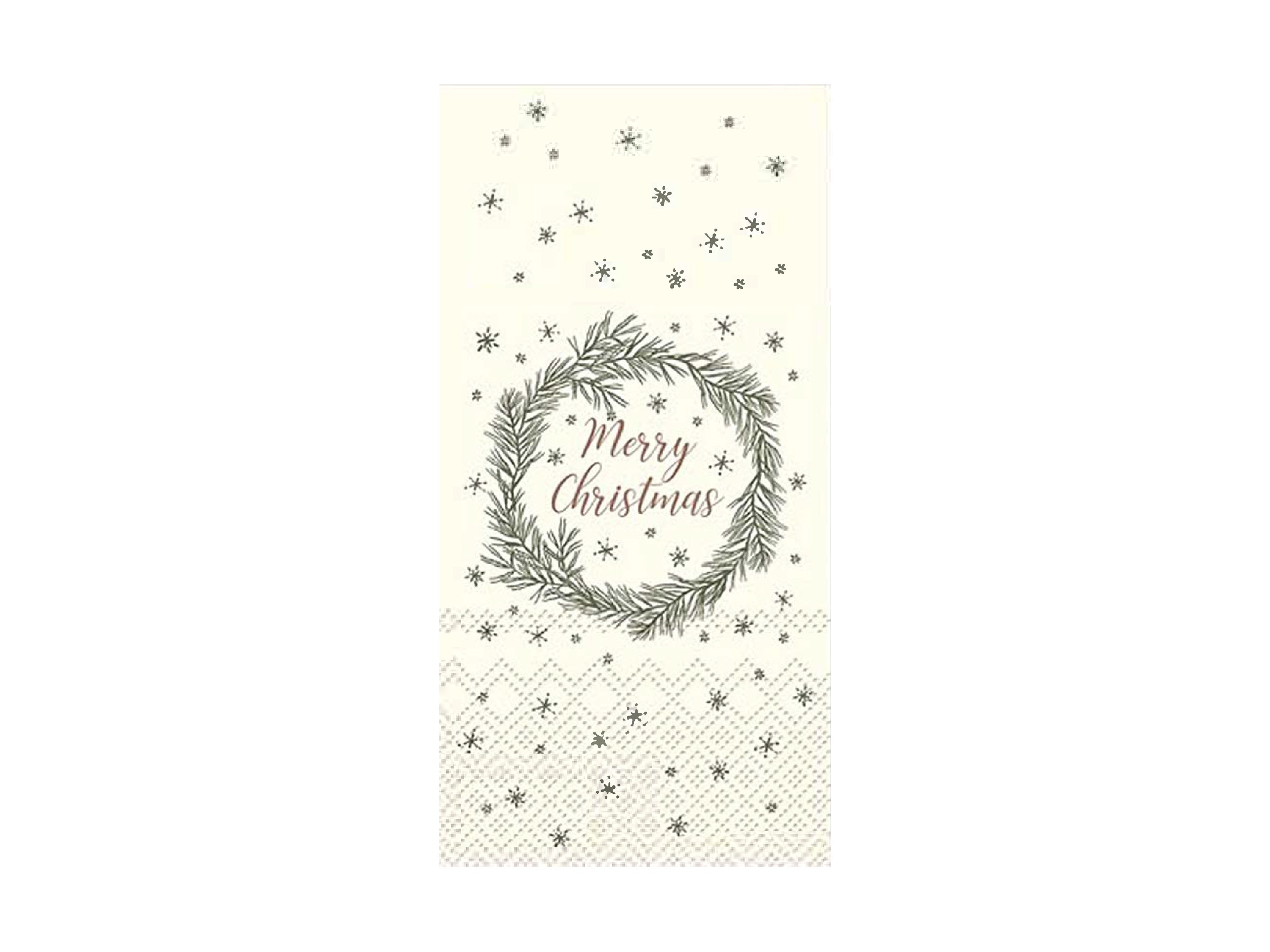 Napkin w. wreath L20/W10 cm cream