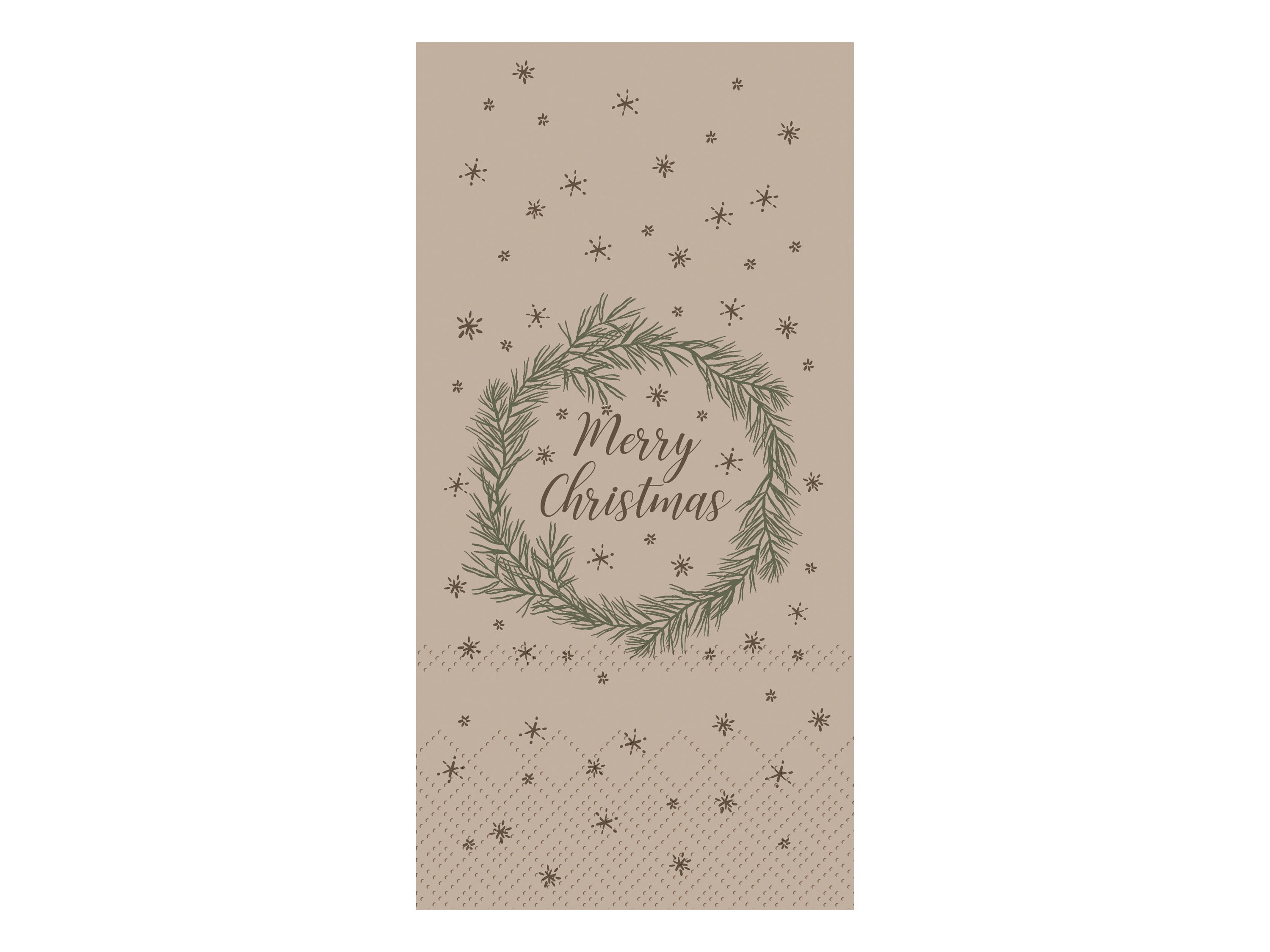 Napkin w. wreath L20/W10 cm latte