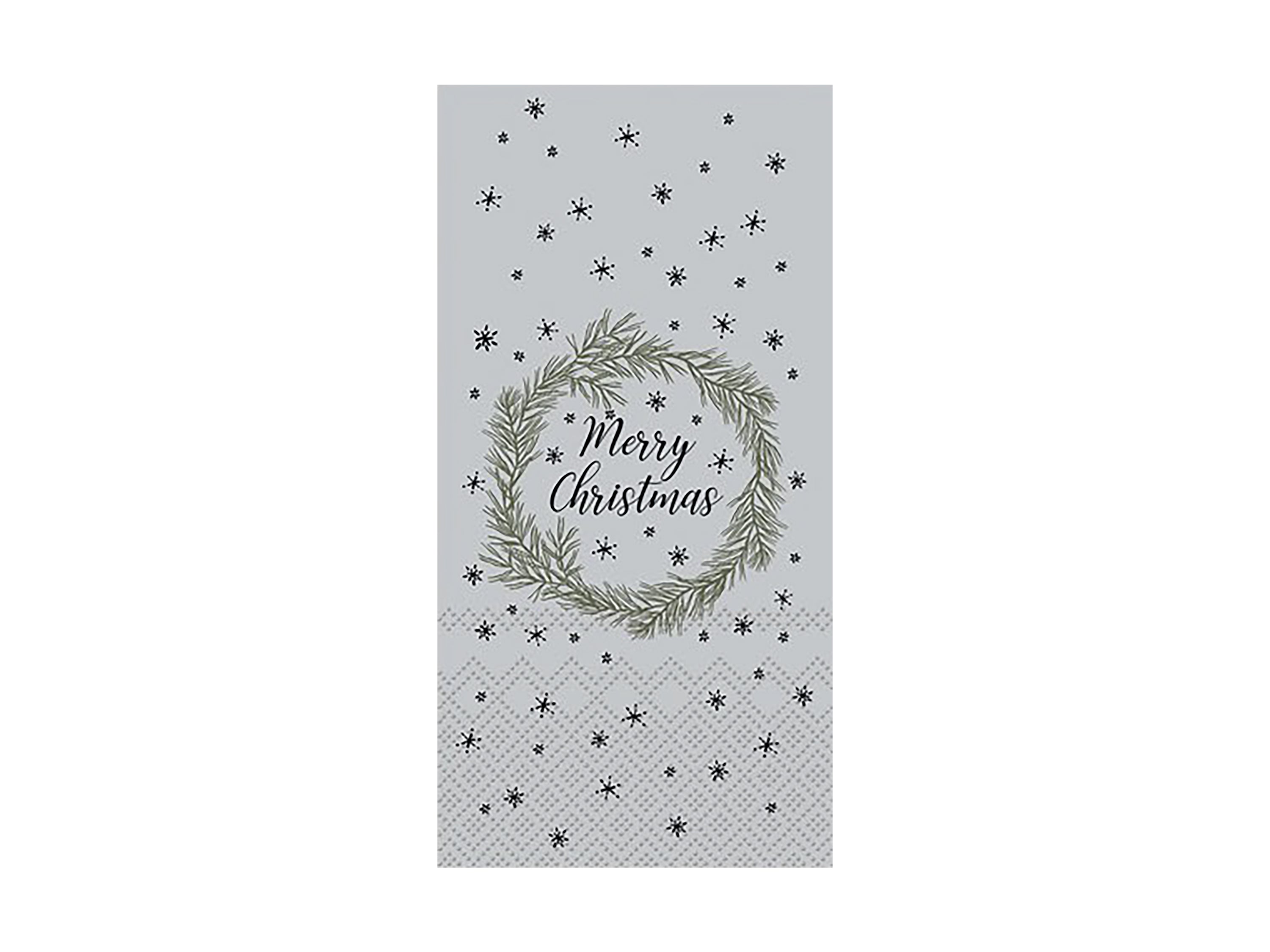 Napkin w. wreath L20/W10 cm french grey