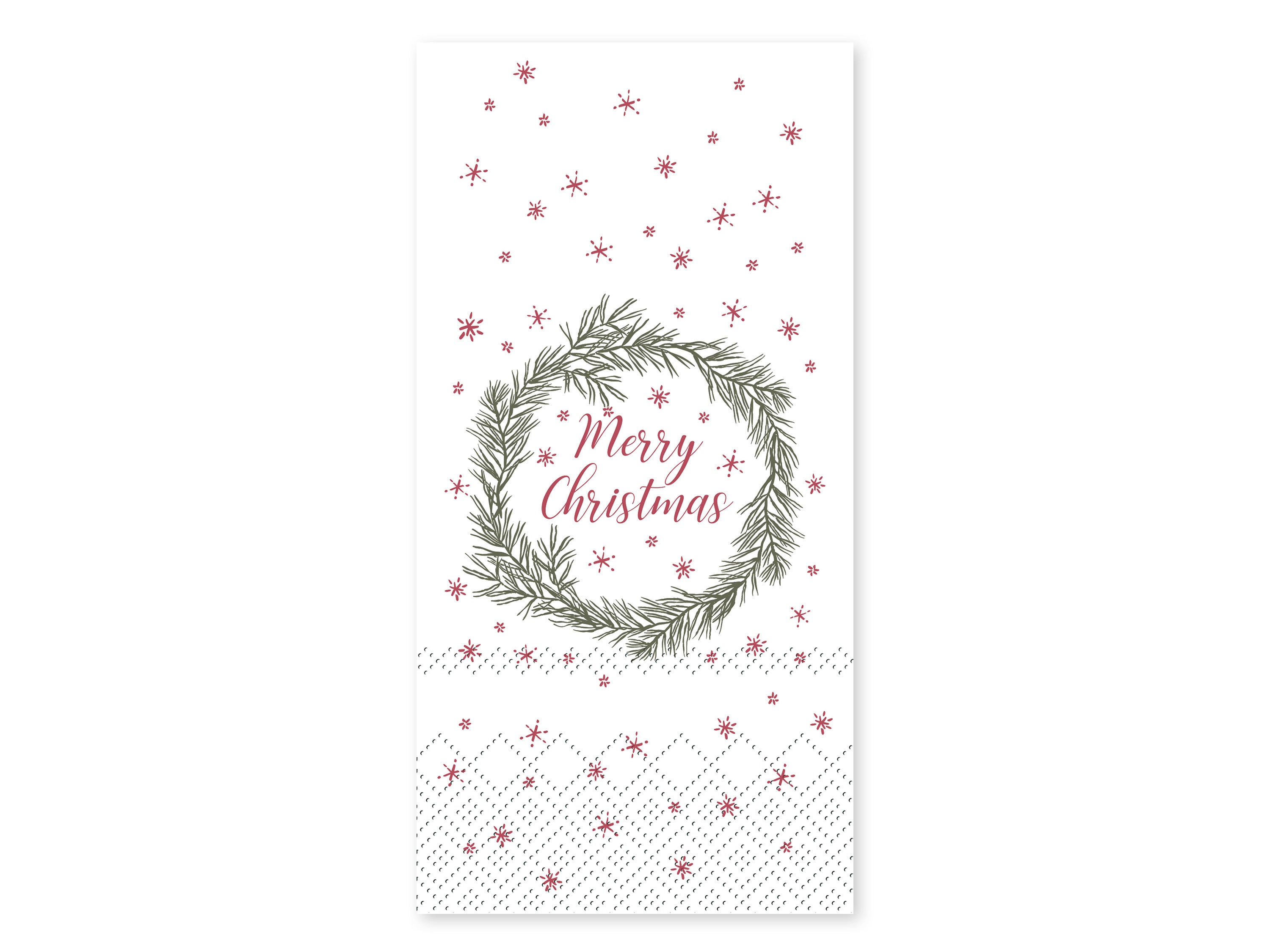 Napkin w. wreath L20/W10 cm cherry