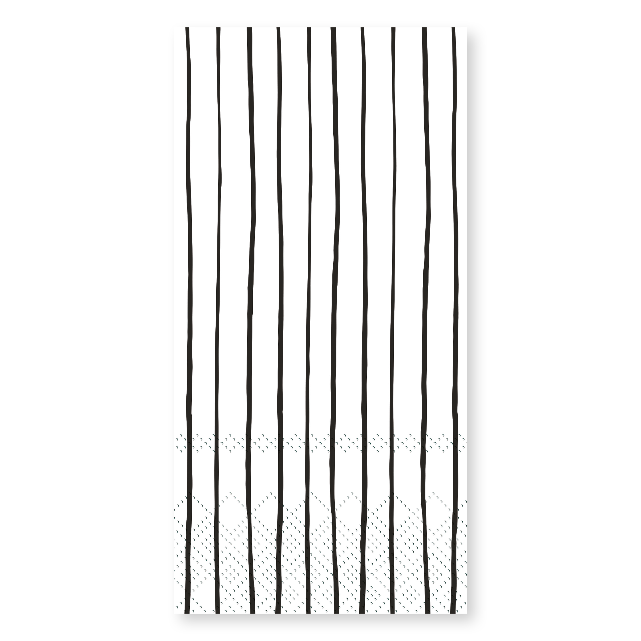 Napkin w. stripes L20/W10 cm white & black