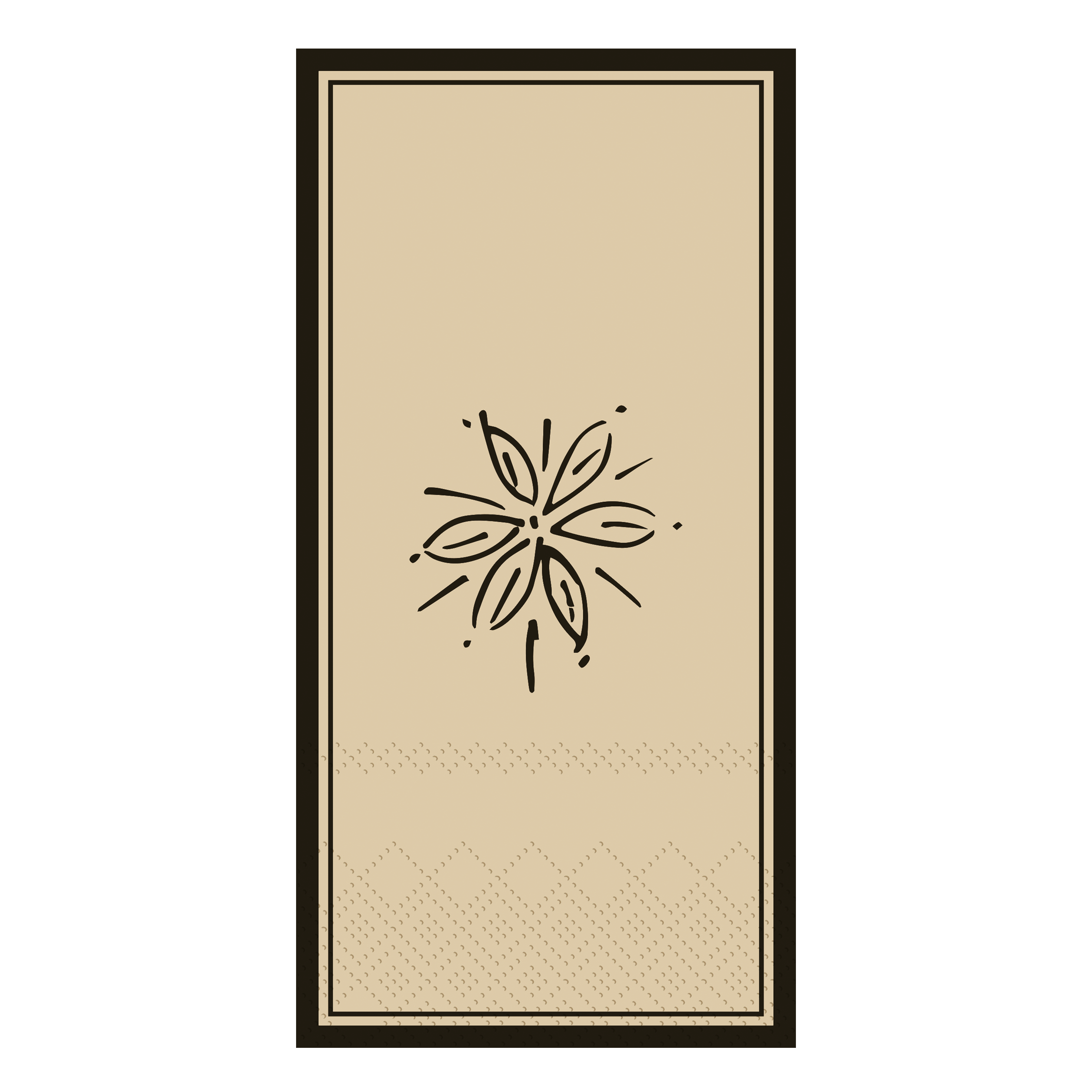 Napkin w. flower L20/W10 cm honey