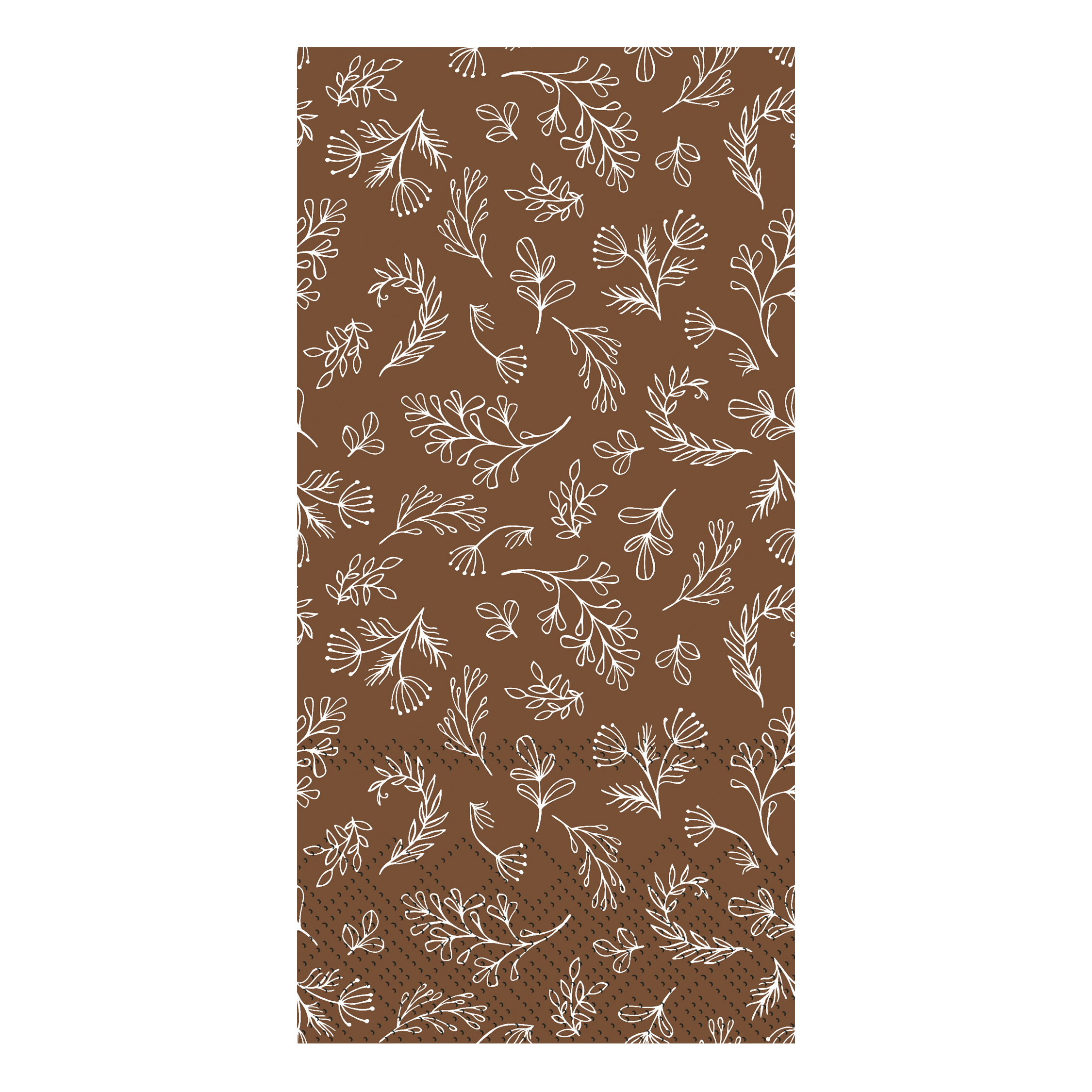 Napkin w. leaves L20/W10 cm walnut