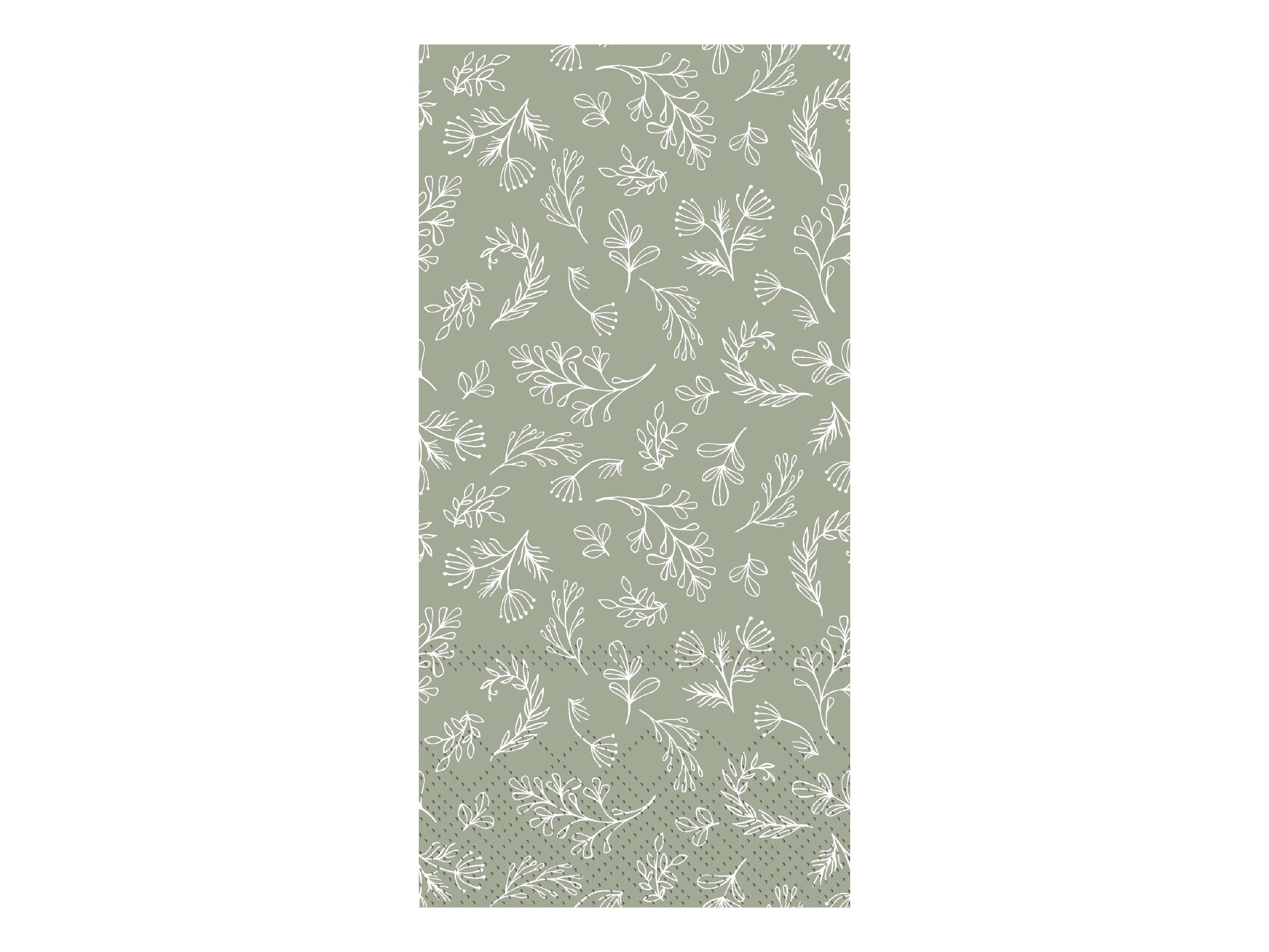 Napkin w. leaves L20/W10 cm verte