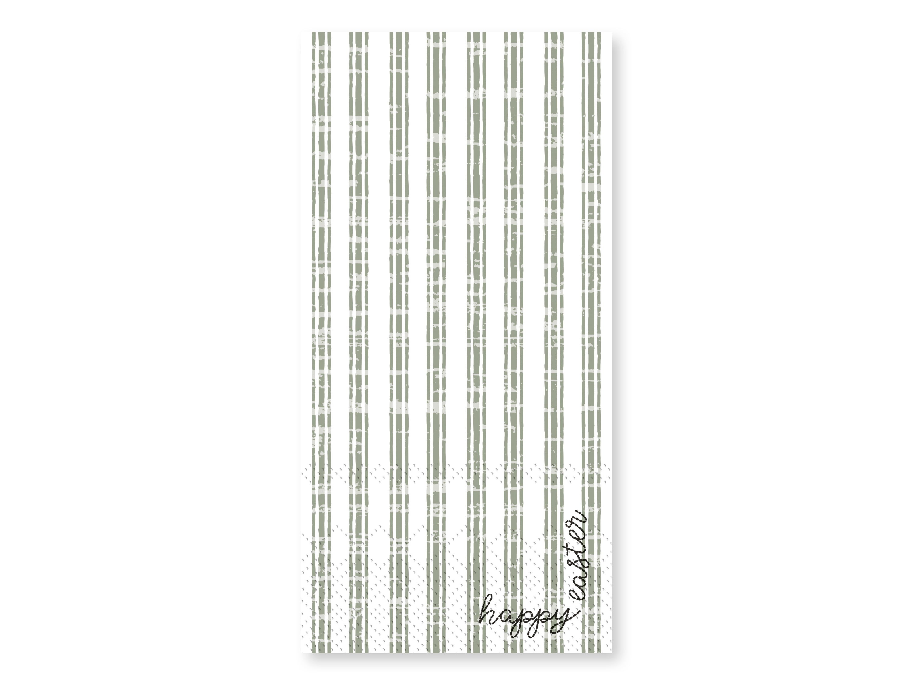Napkin w. stripes Happy Easter L20/W10 cm verte