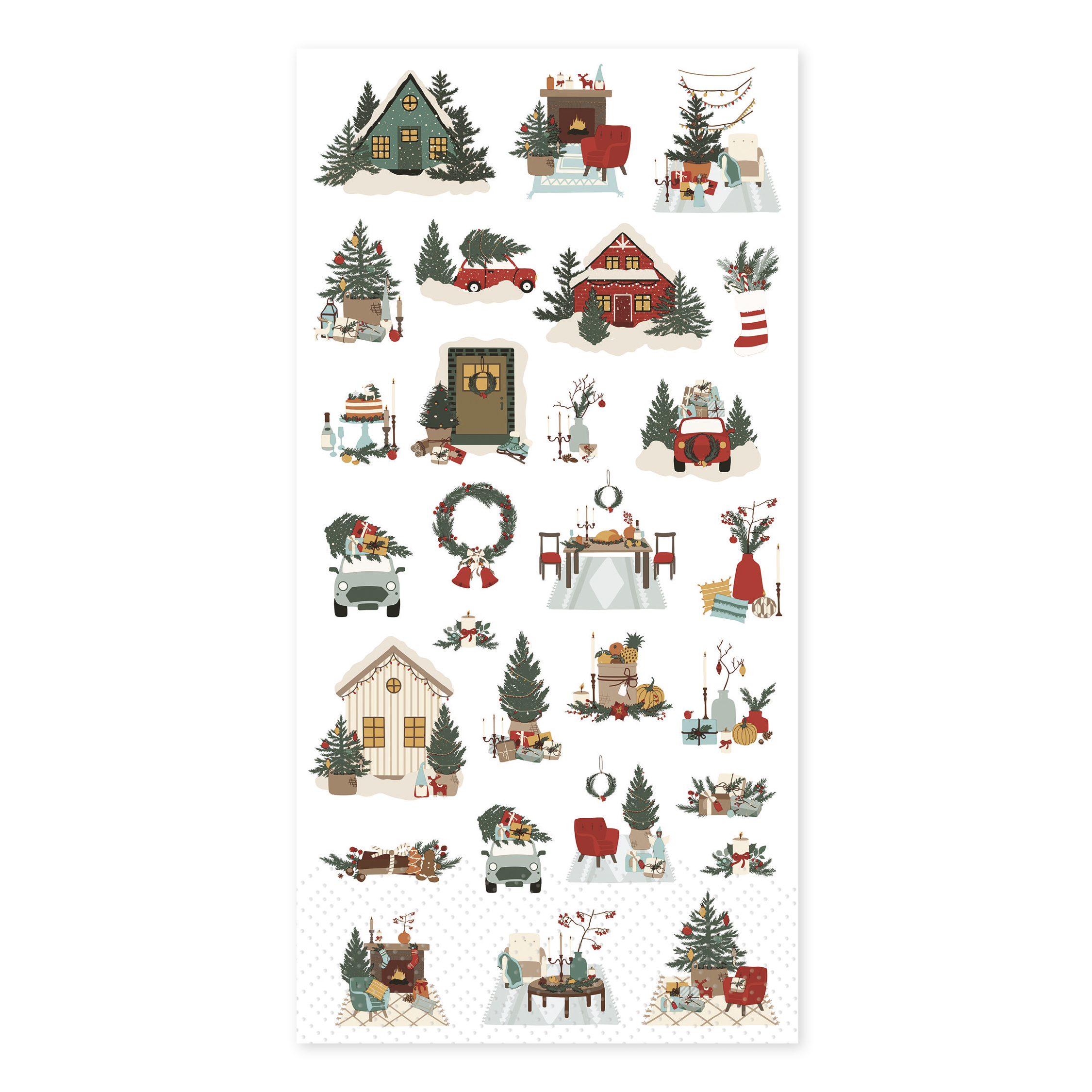 Napkin w. Christmas motifs L20/W10cm