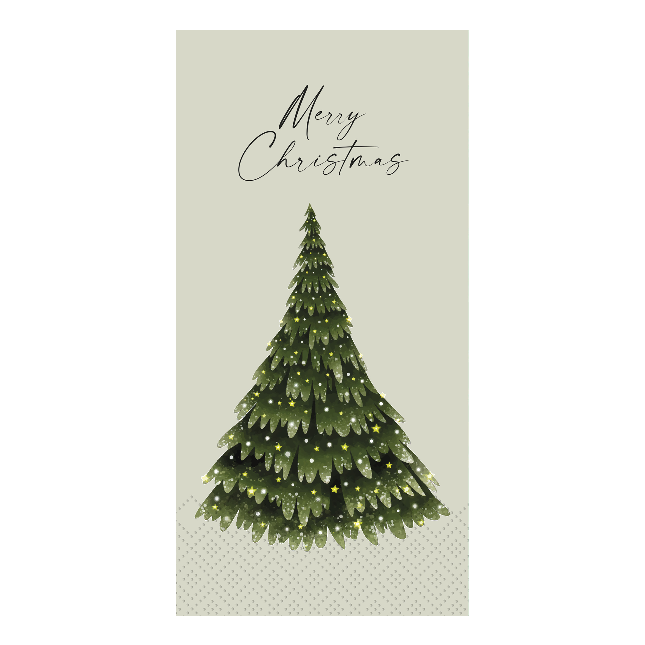 Servietten 40x40 mit Weihnachtsbaum und Merry Christmas