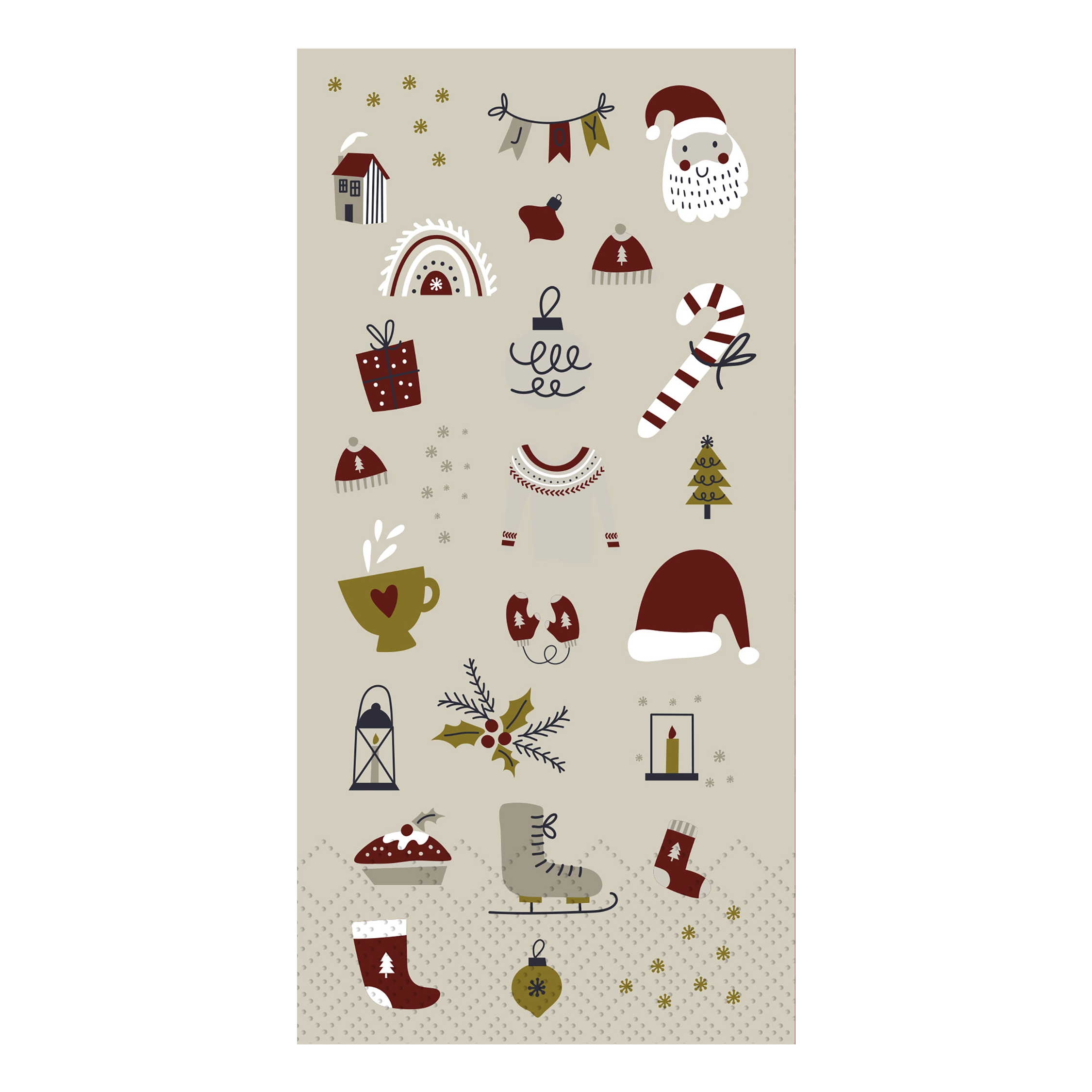 Napkin w. Christmas motifs L20/W10 cm French grey