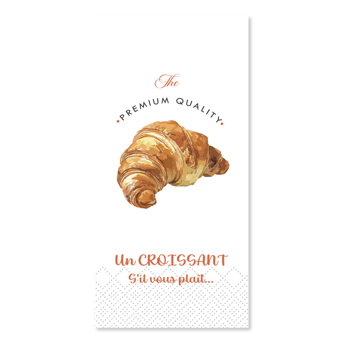 Servietten 40x40 mit Croissant-Motiv, 16 Stück, 3-lagig