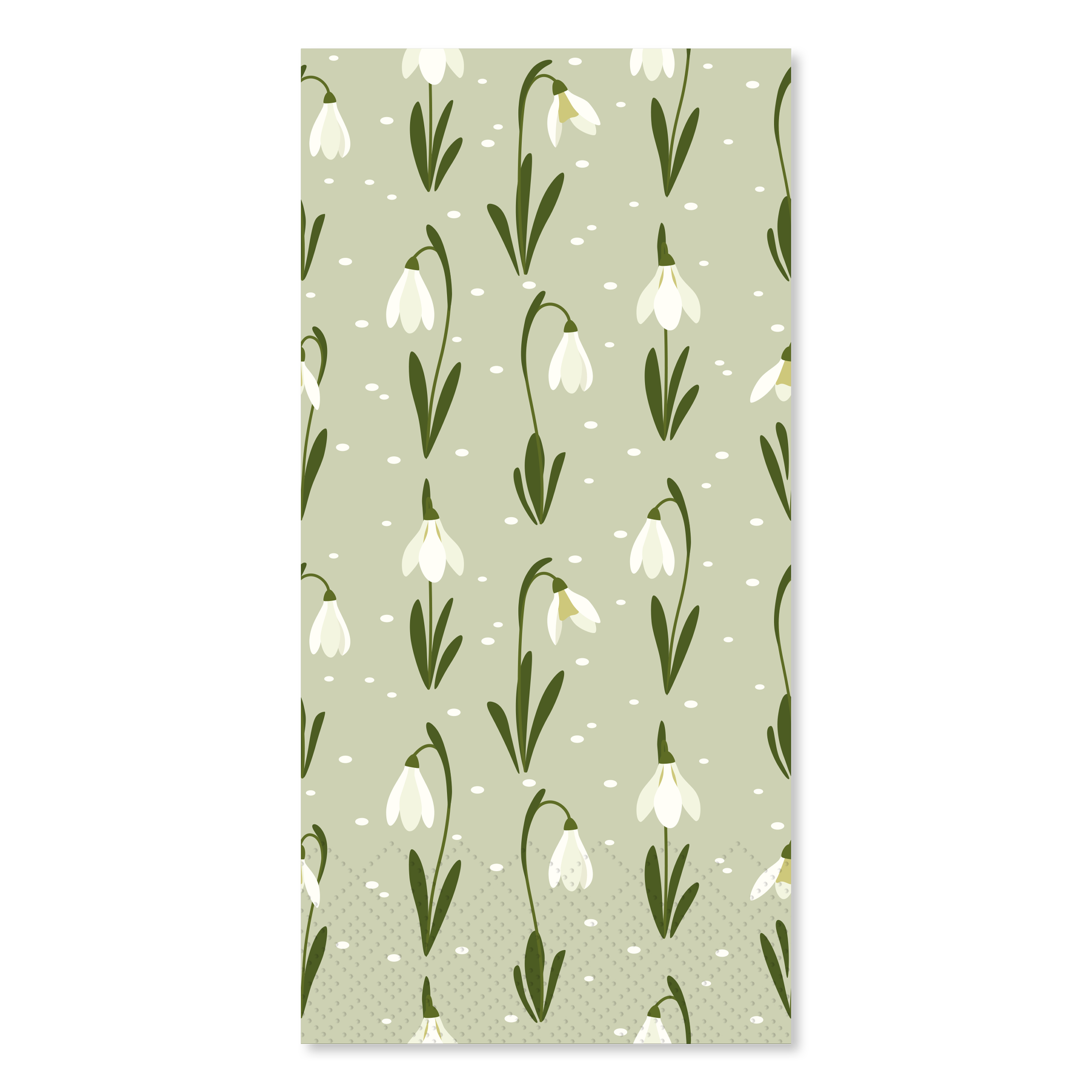 Napkin w. snowdrop L20/W10 cm verte
